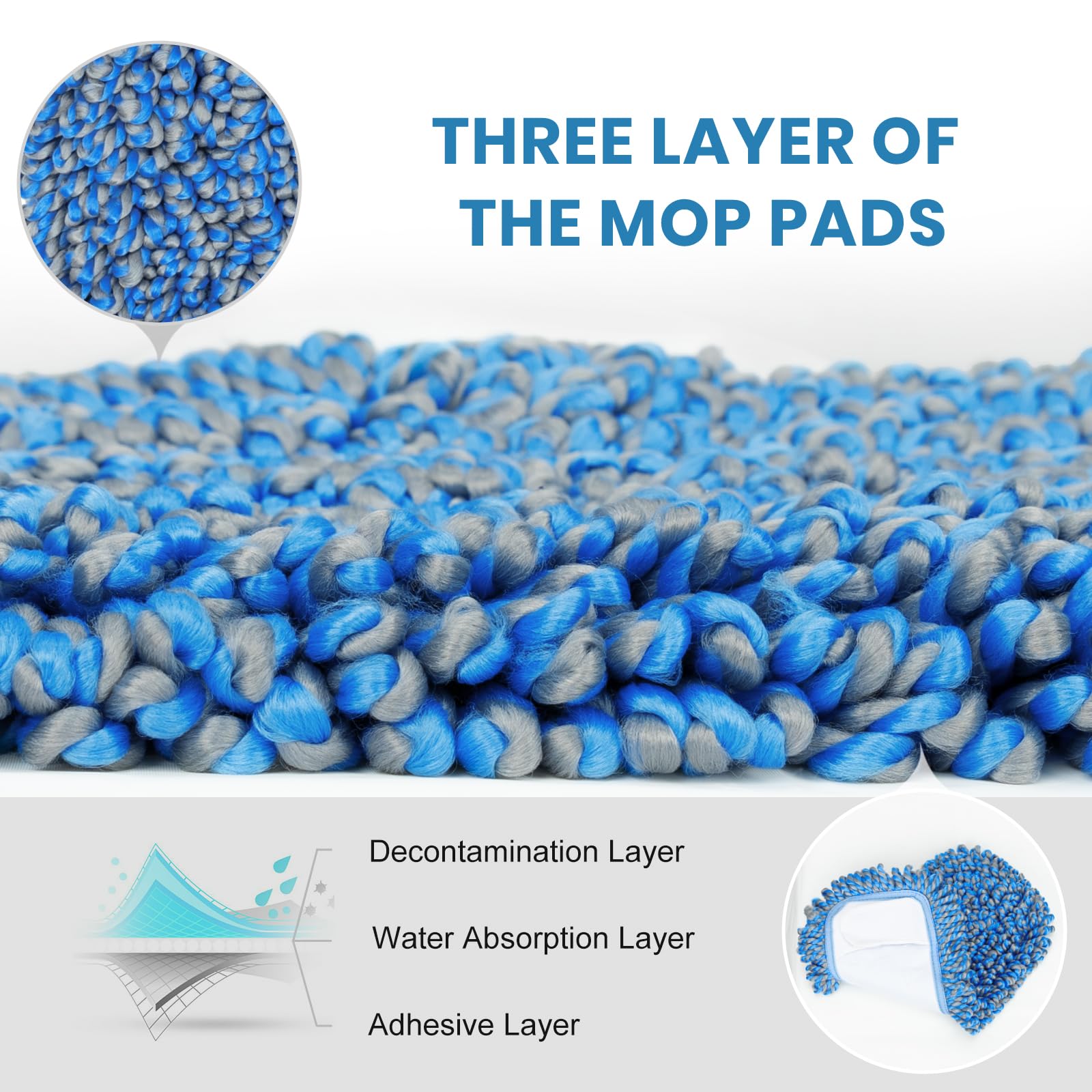 Dust Mop for Hardwood Floor Washable Wet and Dry Mop with 58" Long Handle - ModHome Supplies