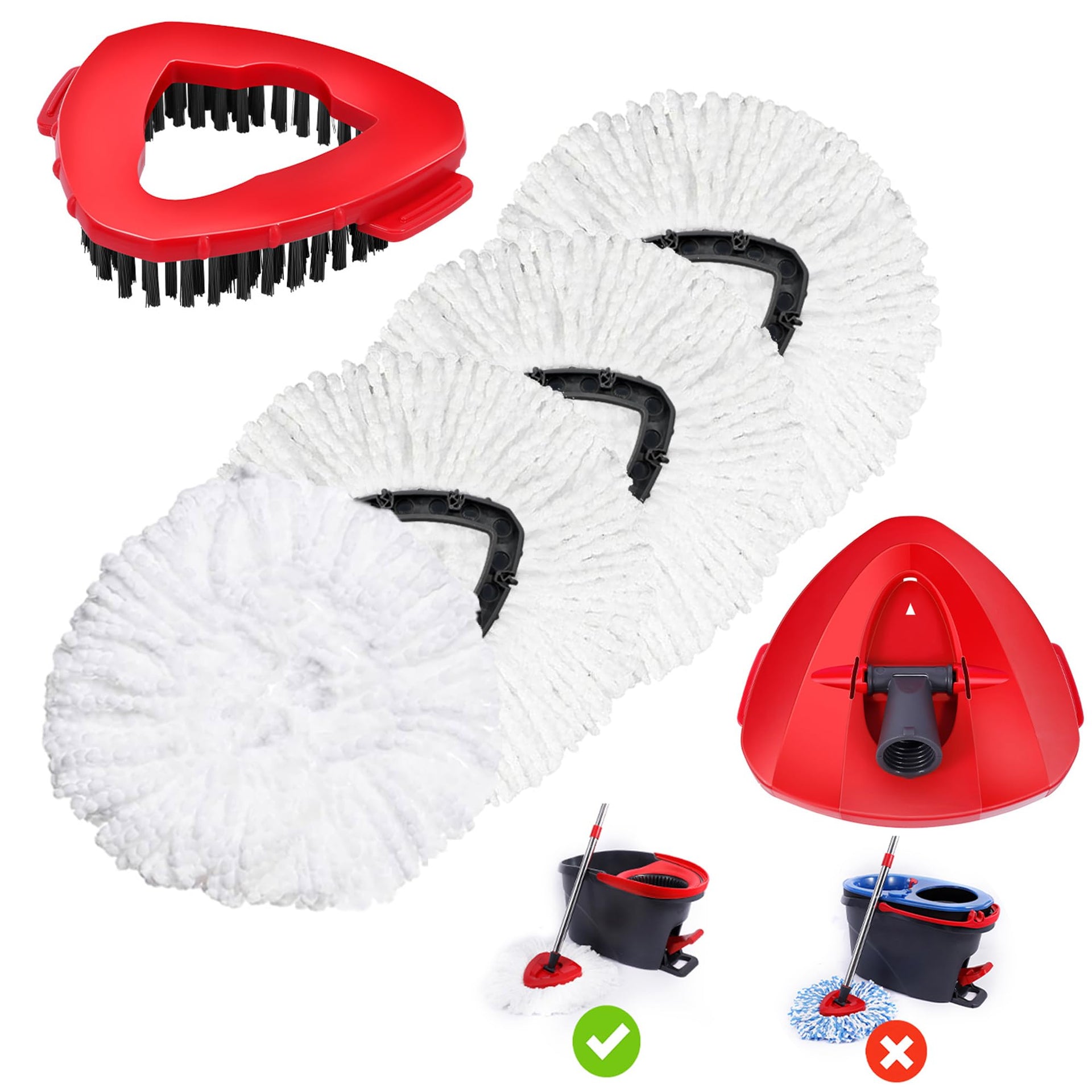 4 Pack Spin Mop Replacements Head Compatible with Ocedar EasyWring 1 (6 Count) - ModHome Supplies