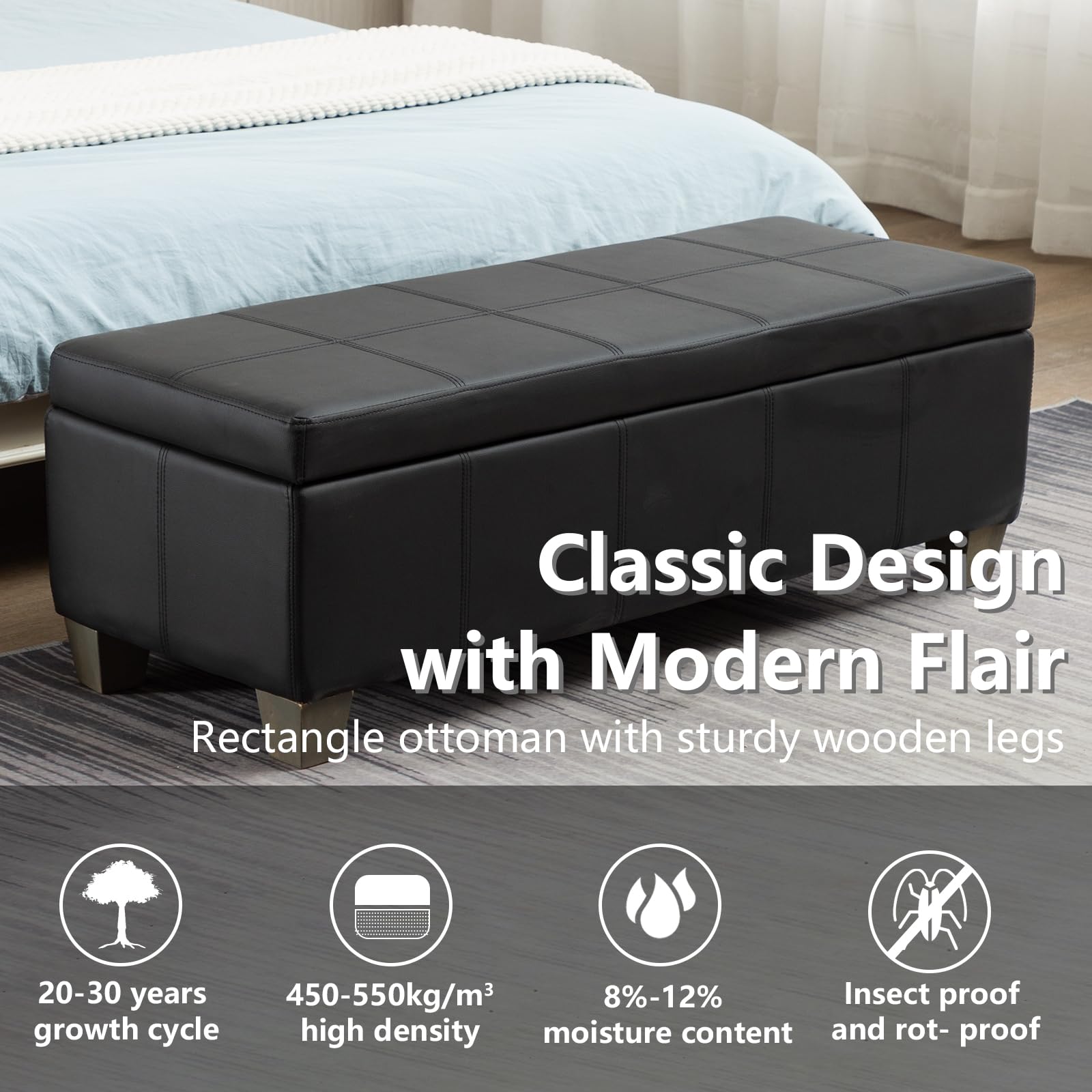 51 Inch Storage Ottoman