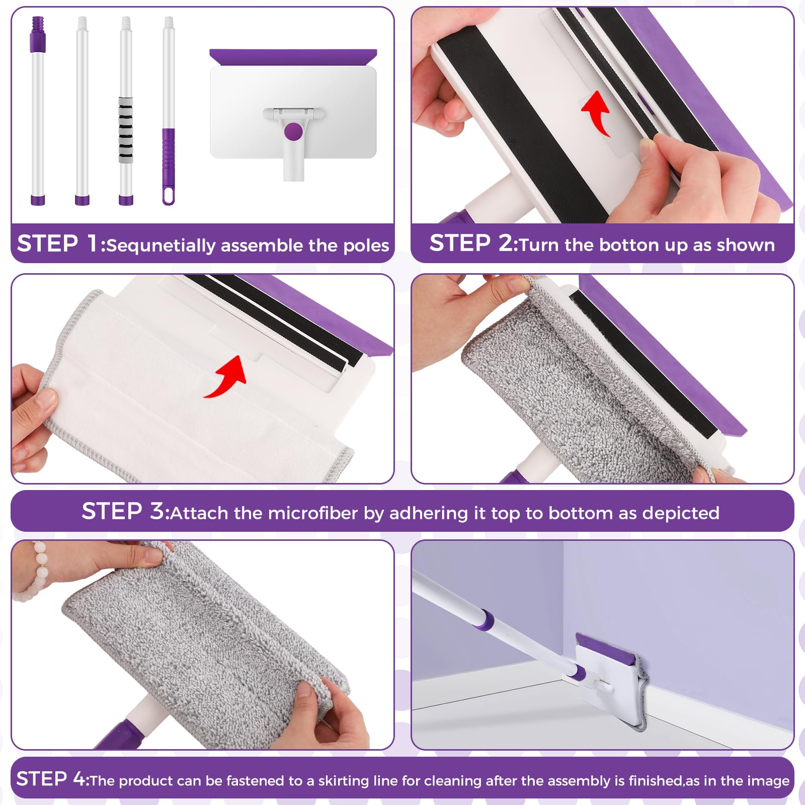 4 Pack Baseboard Cleaner Pad Refills for Wlich (4 Count)