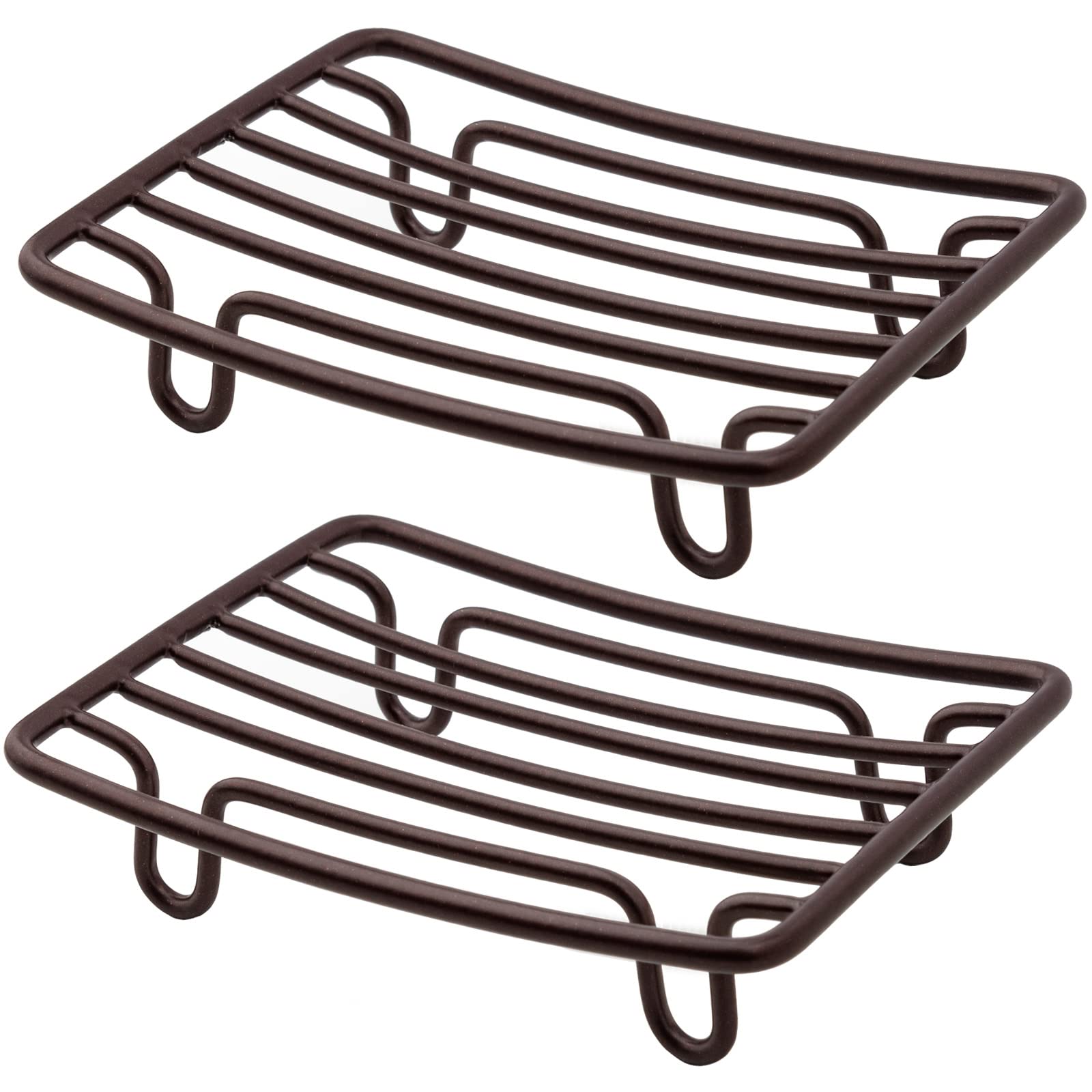 Bar Soap Dish Holder for Shower Bathroom Stainless Steel Rust Proof Self Draining (2 Count)