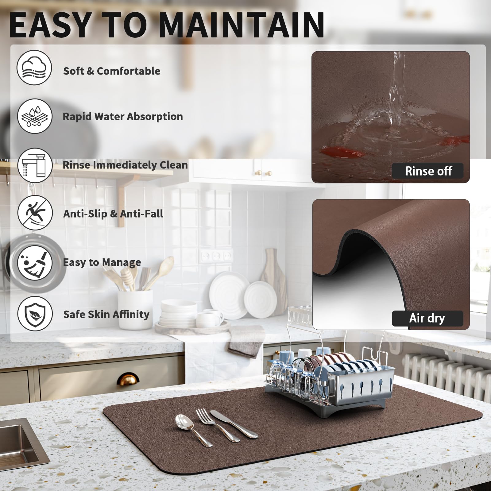 Dish Drying Mat for Kitchen Counter