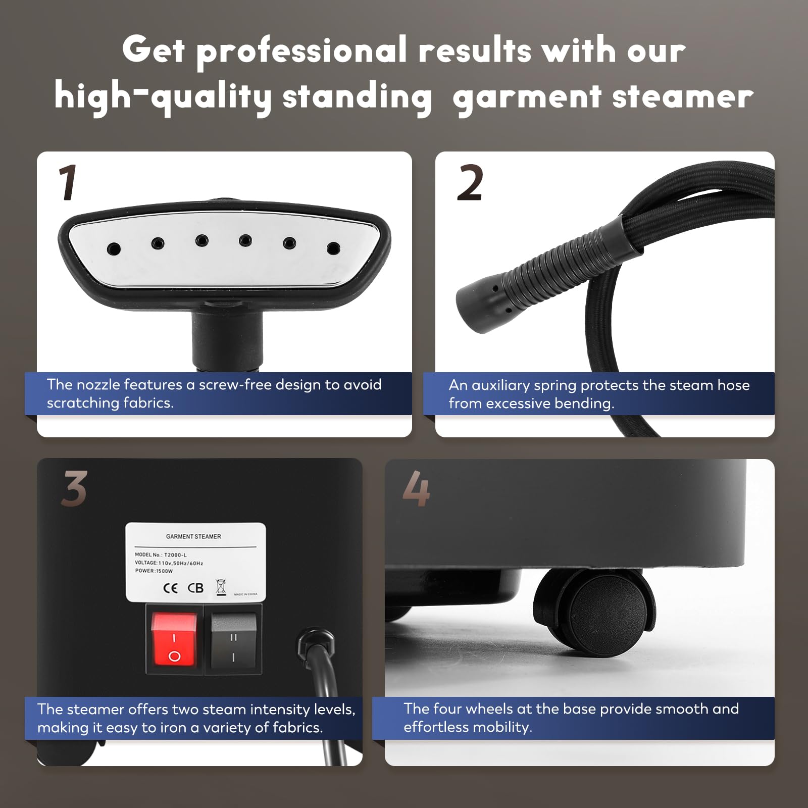 Professional Standing Garment Steamer for Clothes 70 mins Powerful Steam