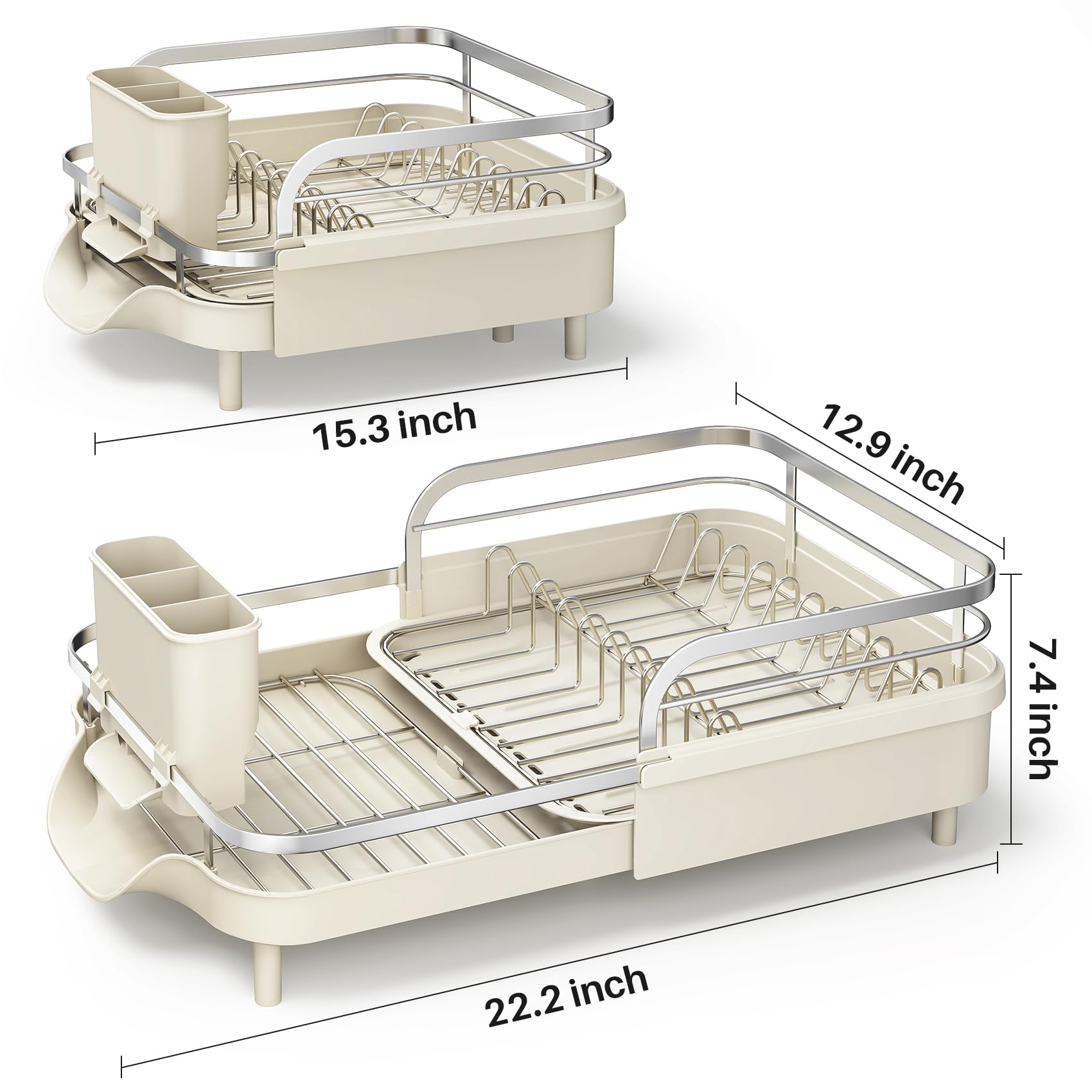 Expandable Dish Drying Rack for Small Kitchen Counter