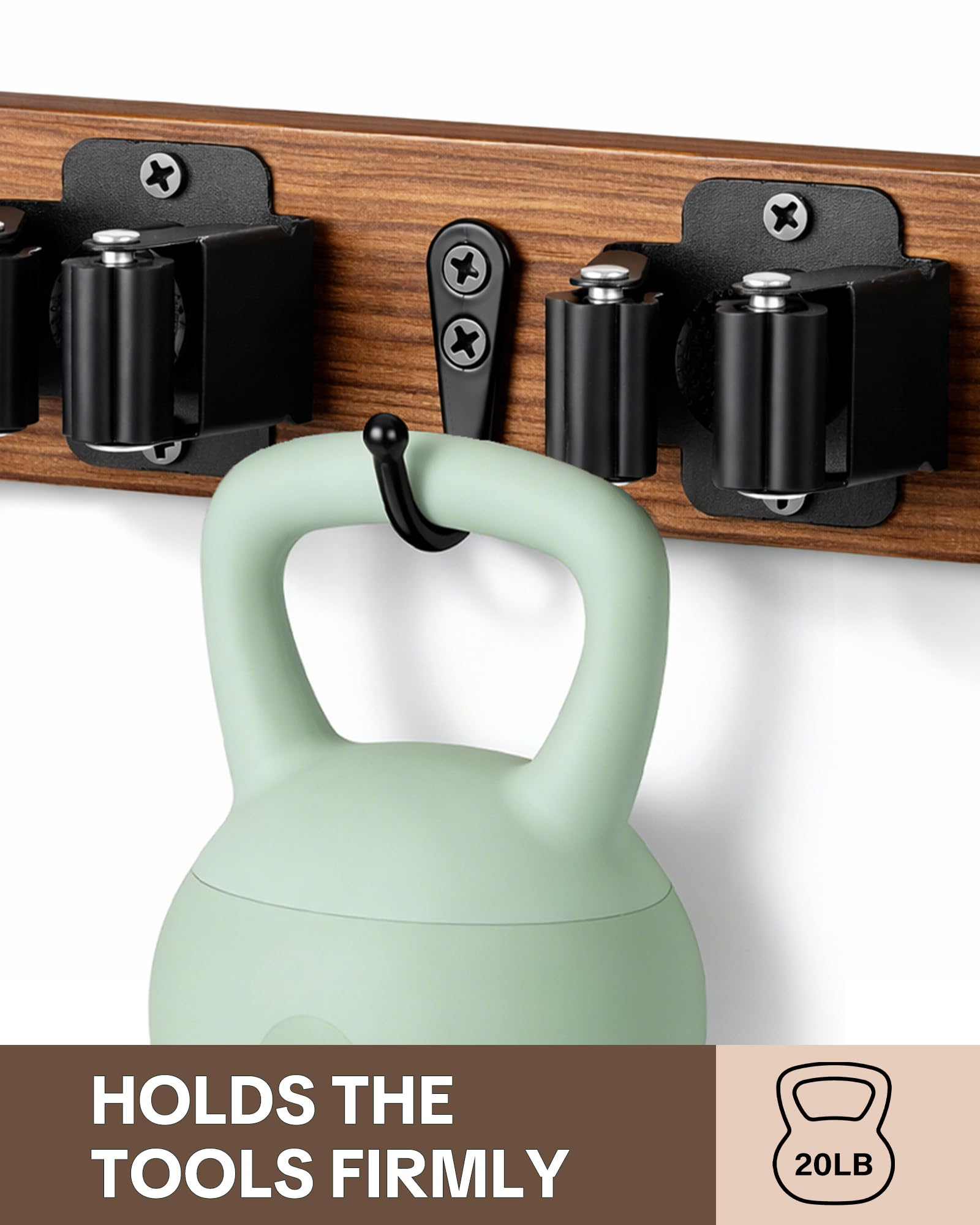 2 Pack Broom Holder Wall Mount (2 Count)