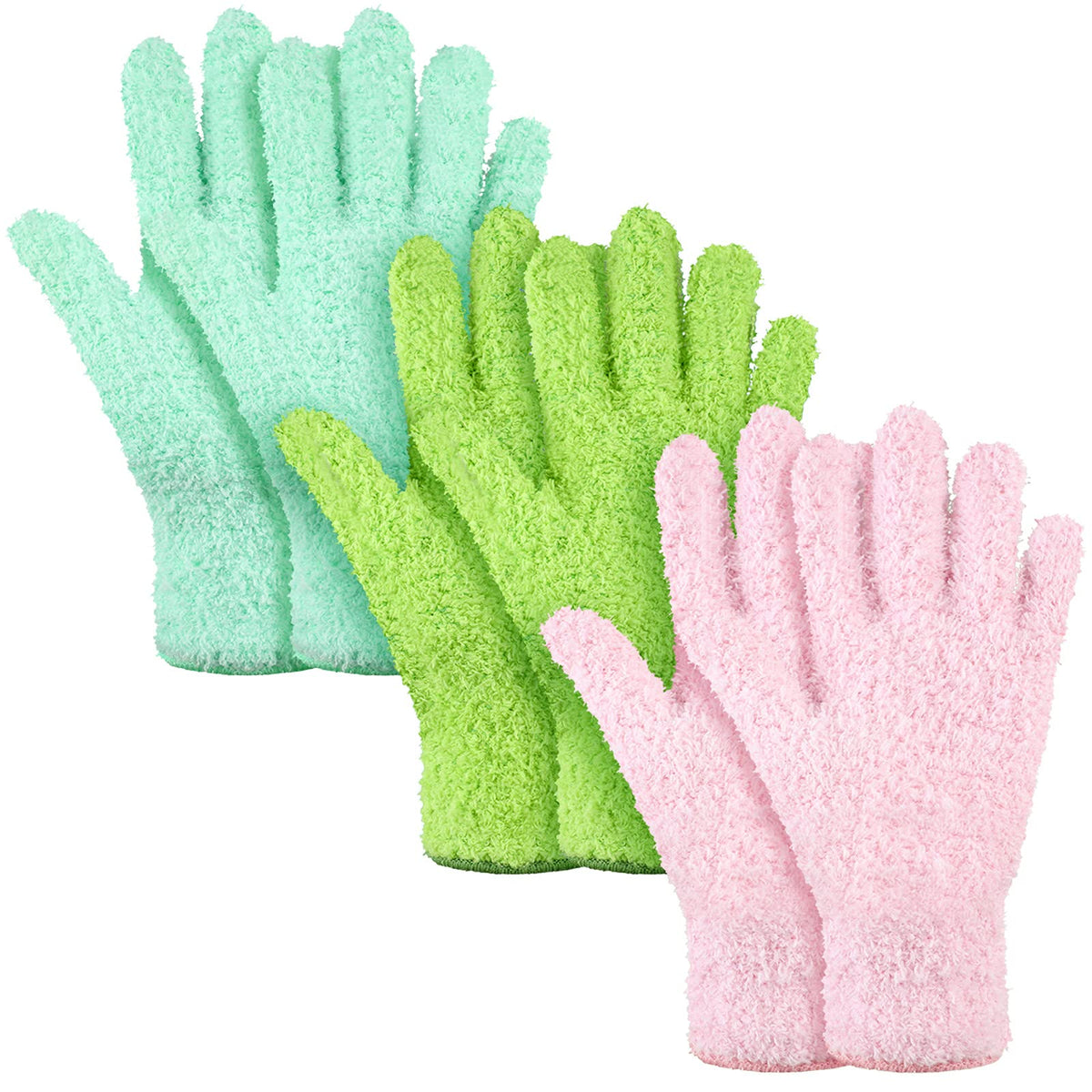 3 Pairs Microfiber Dusting Gloves for Plants Leaf