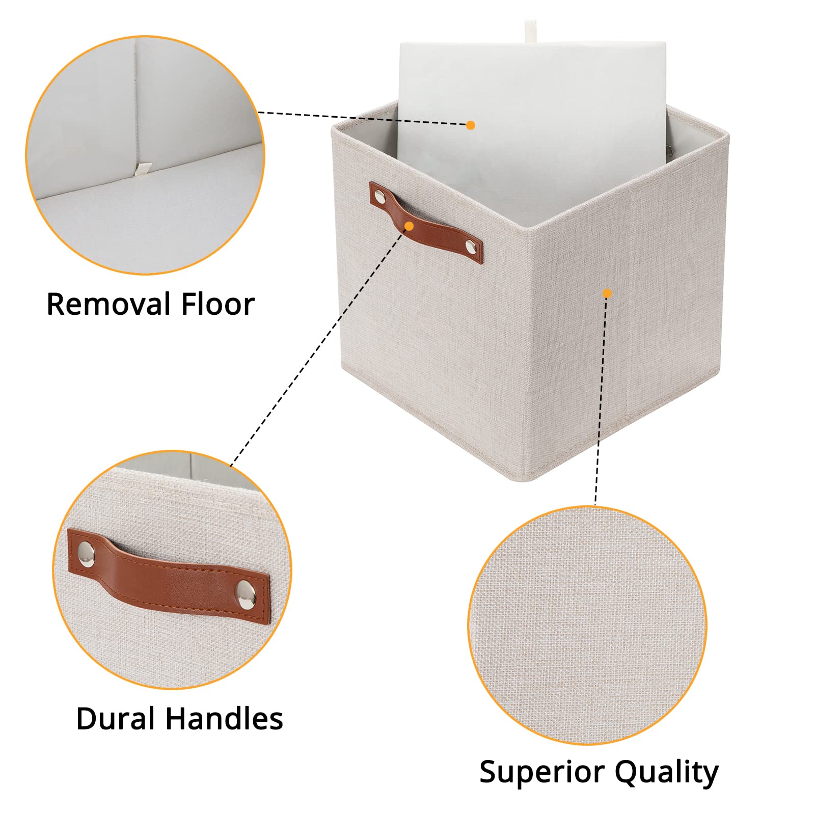 12inch Cube Storage Baskets for Shelves Closet Storage (4 Count)