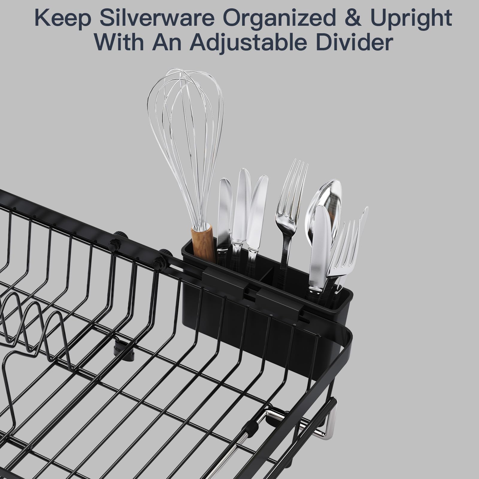 Dish Drying Rack Over The Sink with Utensil Holder
