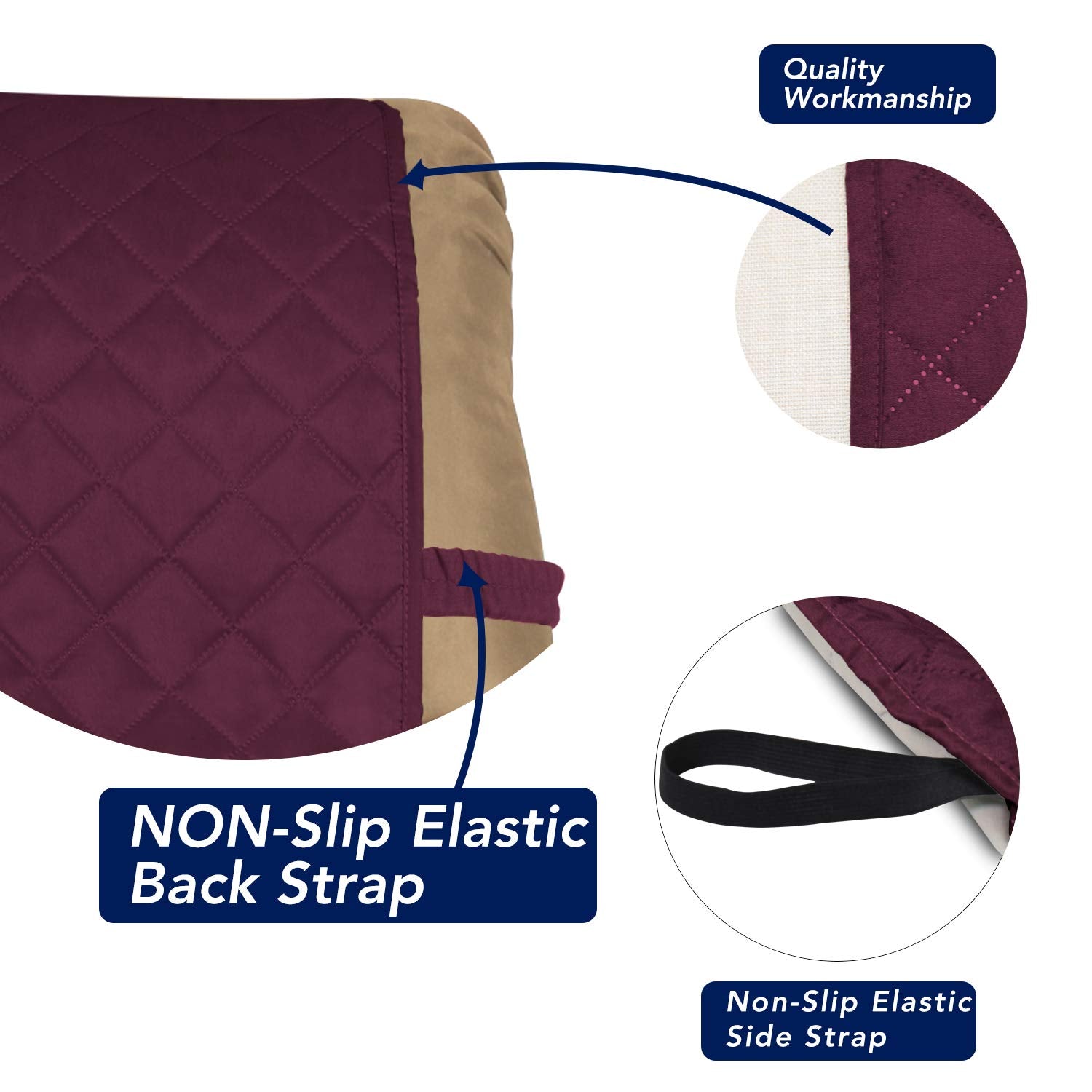 Reversible Quilted Recliner Sofa Cover