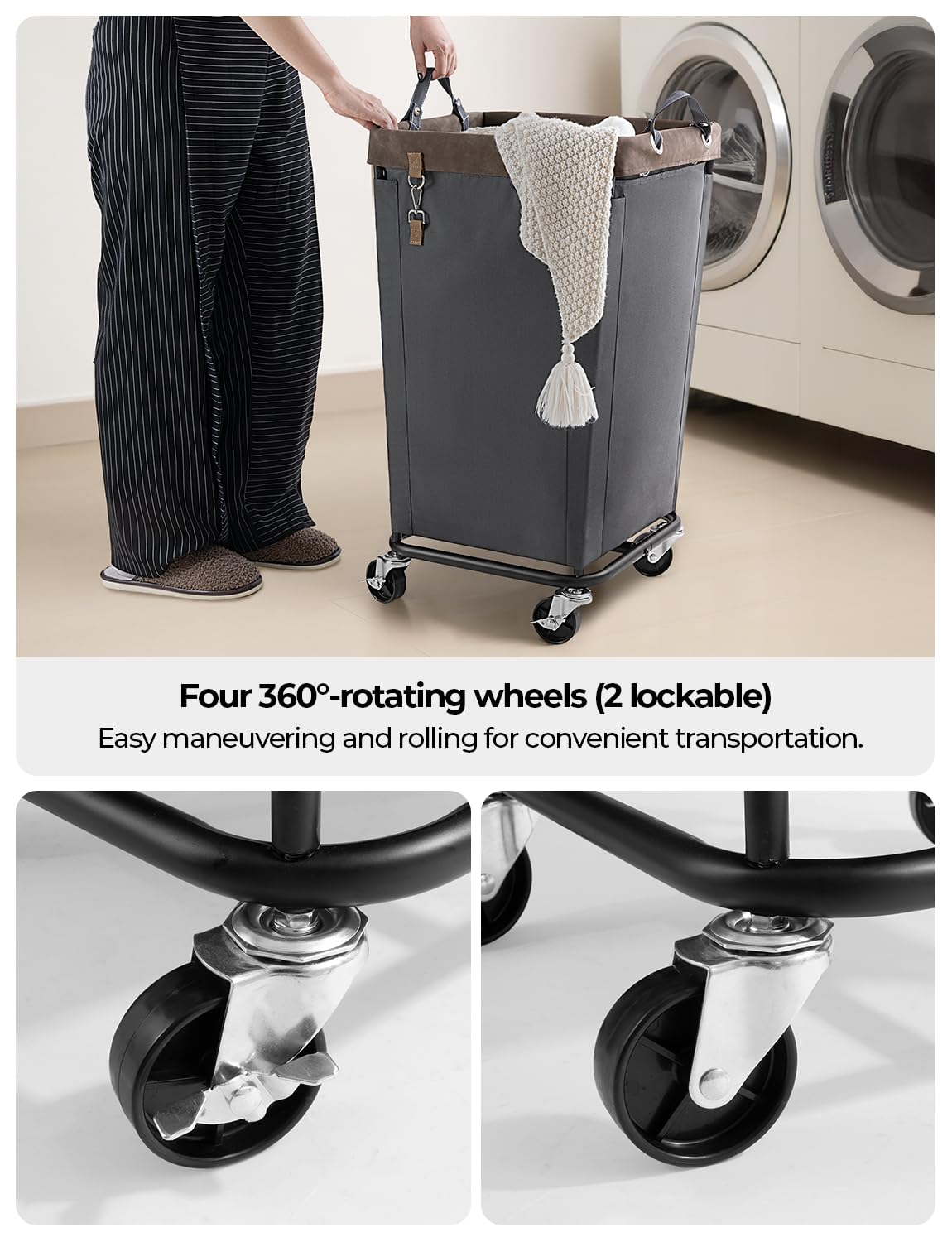 160L Laundry Basket with Wheels