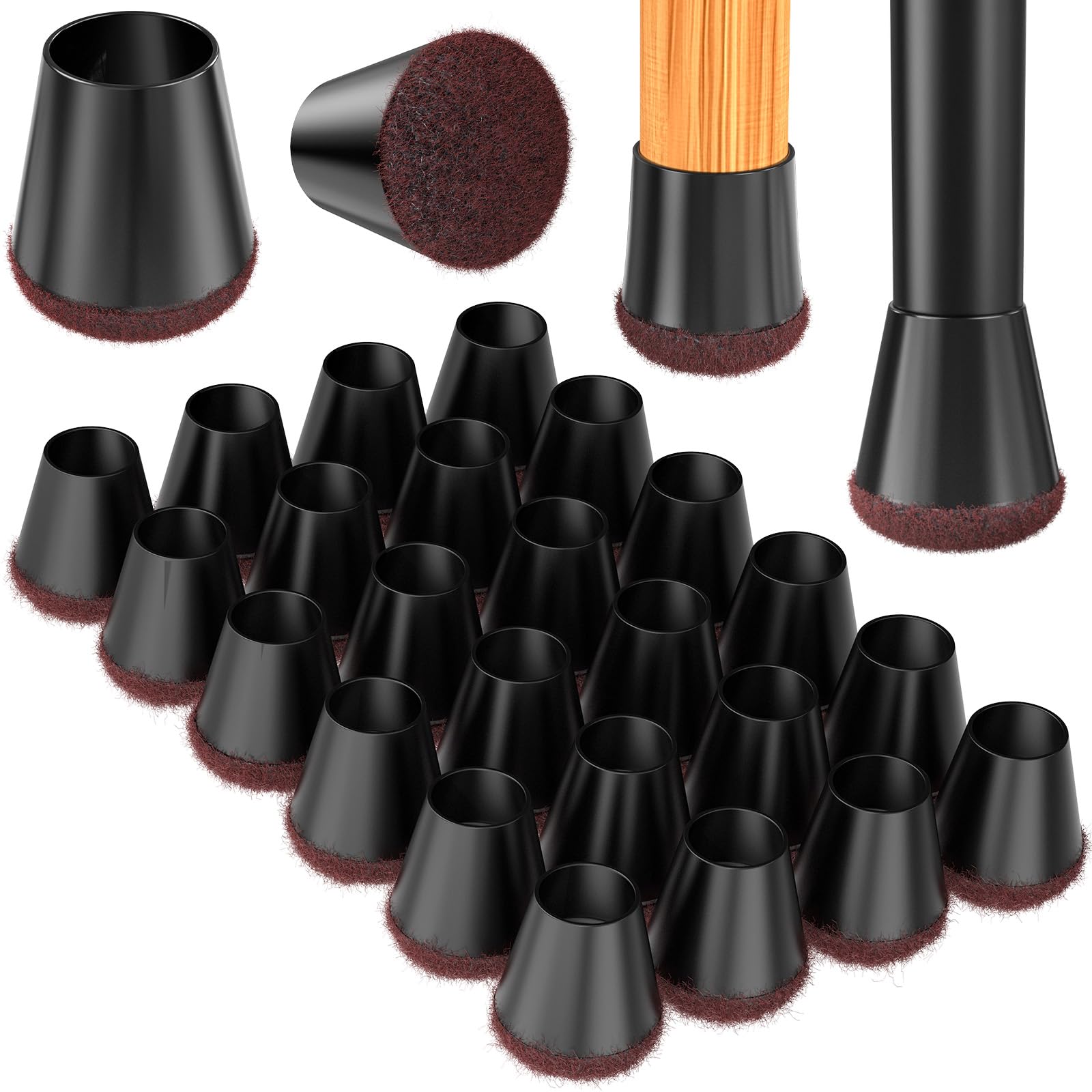 Chair Leg Floor Protectors for Hardwood Floors Extra Small 24pcs (24 Count)