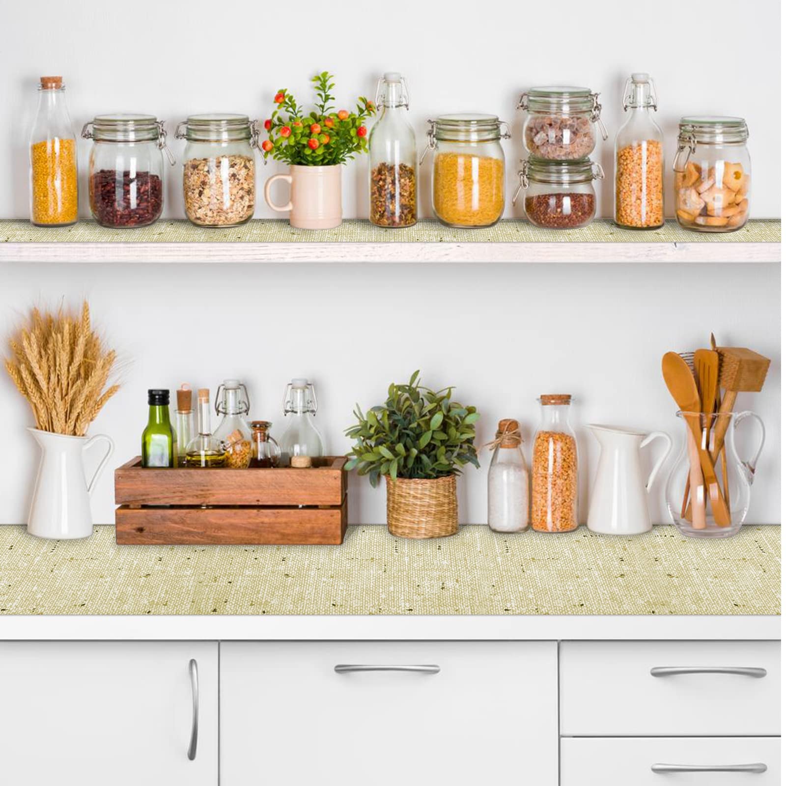 Bulk Shelf Liner 20" W x 360" L Cupboard Liner Shelving Paper for Cabinets and Drawers Pantry Shelf Liners for Kitchen Cabinets Non