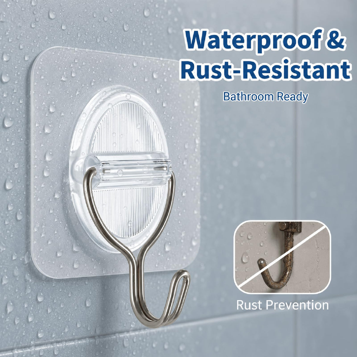 Clear Adhesive Wall Hooks (10 Count)