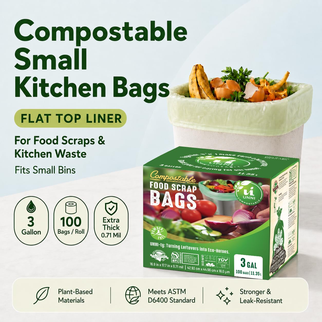 3 Gallon Compost Bags for Countertop Bin (200 Count)