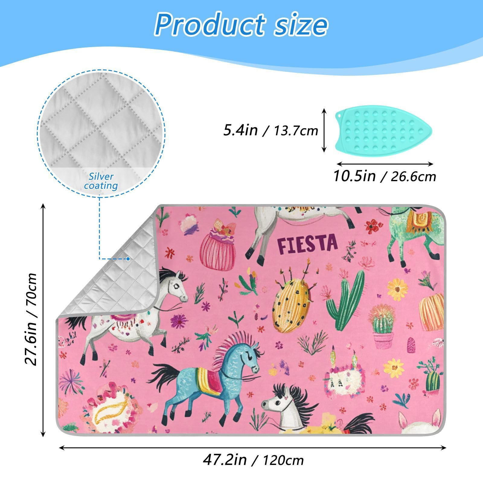 Ironing Mat Portable Ironing Pad Ironing Blanket for Table Top Heat Resistance Double