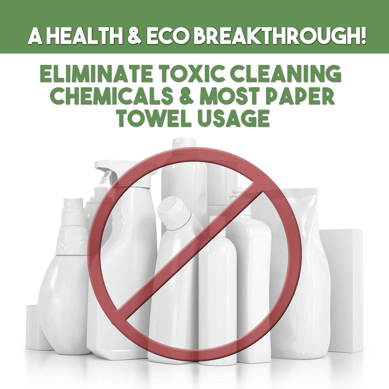 The Amazing Eco Cloth that Cleans Virtually Any Surface with Only Water. No More Paper Towels Or Toxic Chemicals. 4 (4 Count)