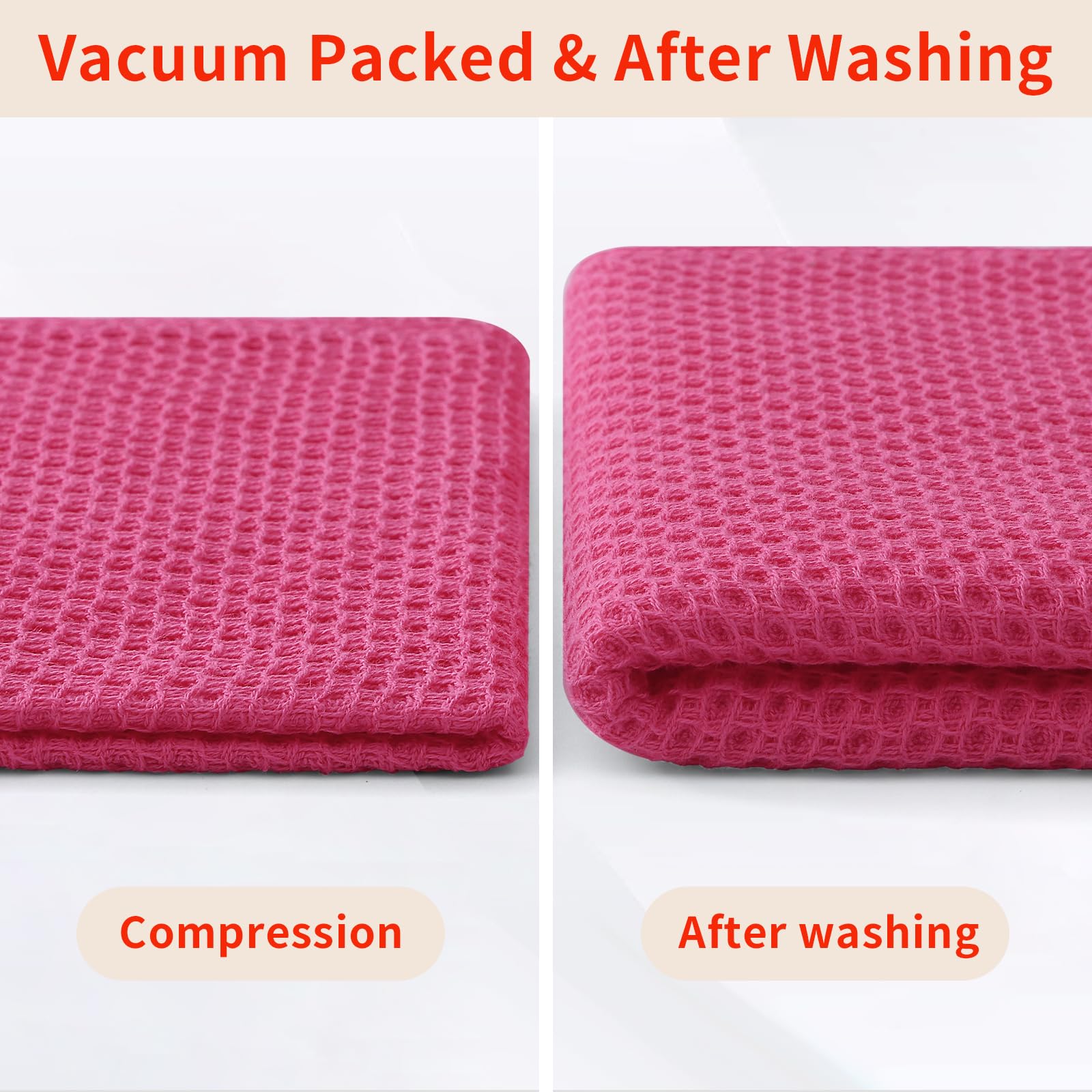 100% Cotton Waffle Weave Kitchen Dish Towels 8 (8 Count)