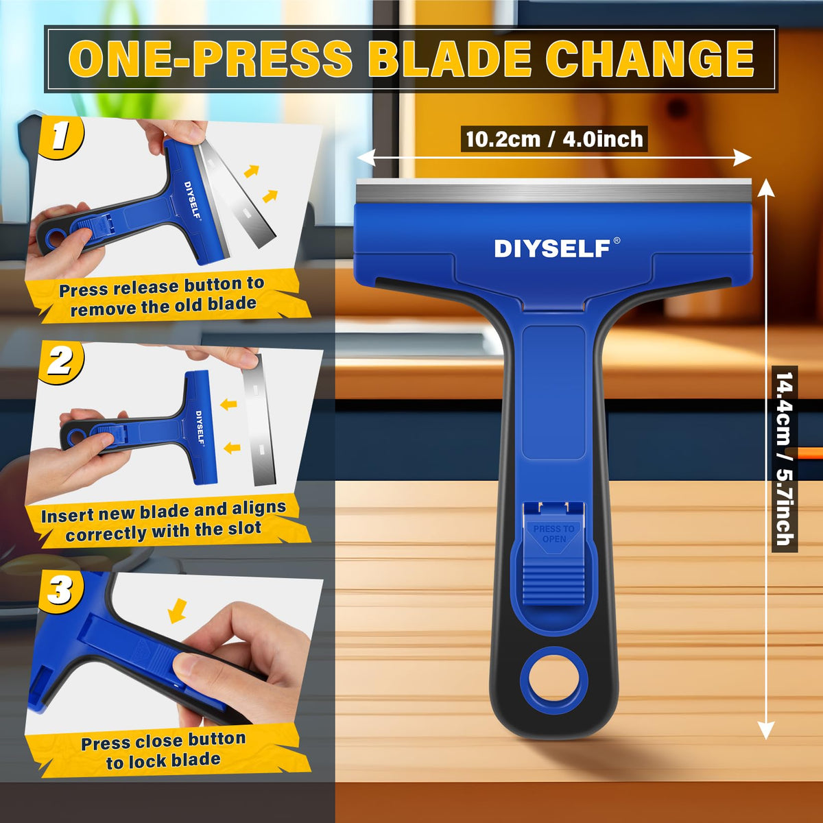 Razor Blade Scraper with 10 Extra 4" Blades