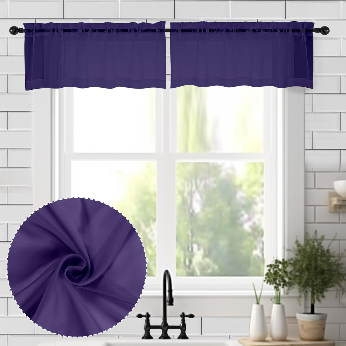 Sheer Valances for Windows 2 Packs (2 Count)
