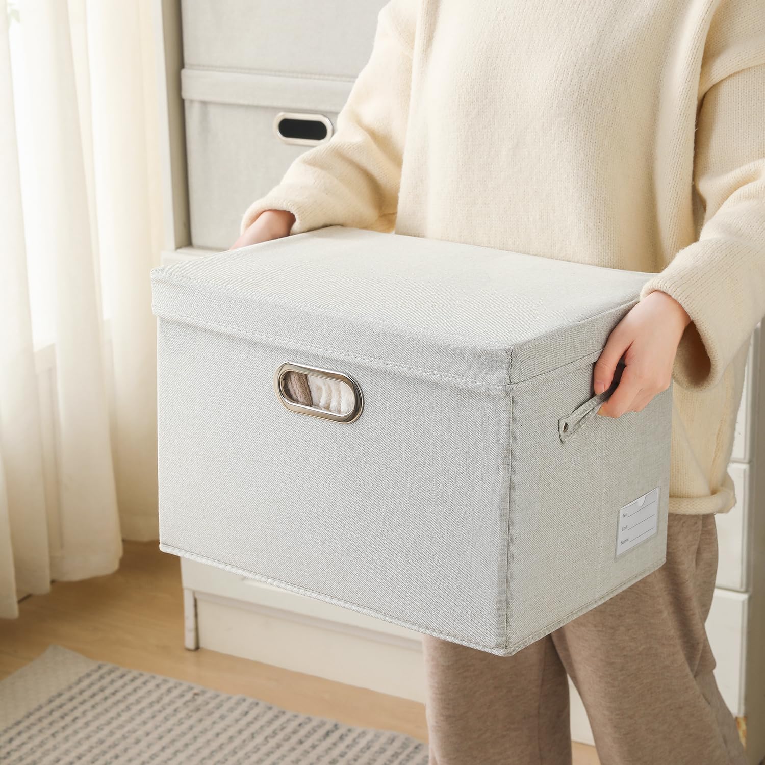 Collapsible Storage Bin with Lid [5 (5 Count)
