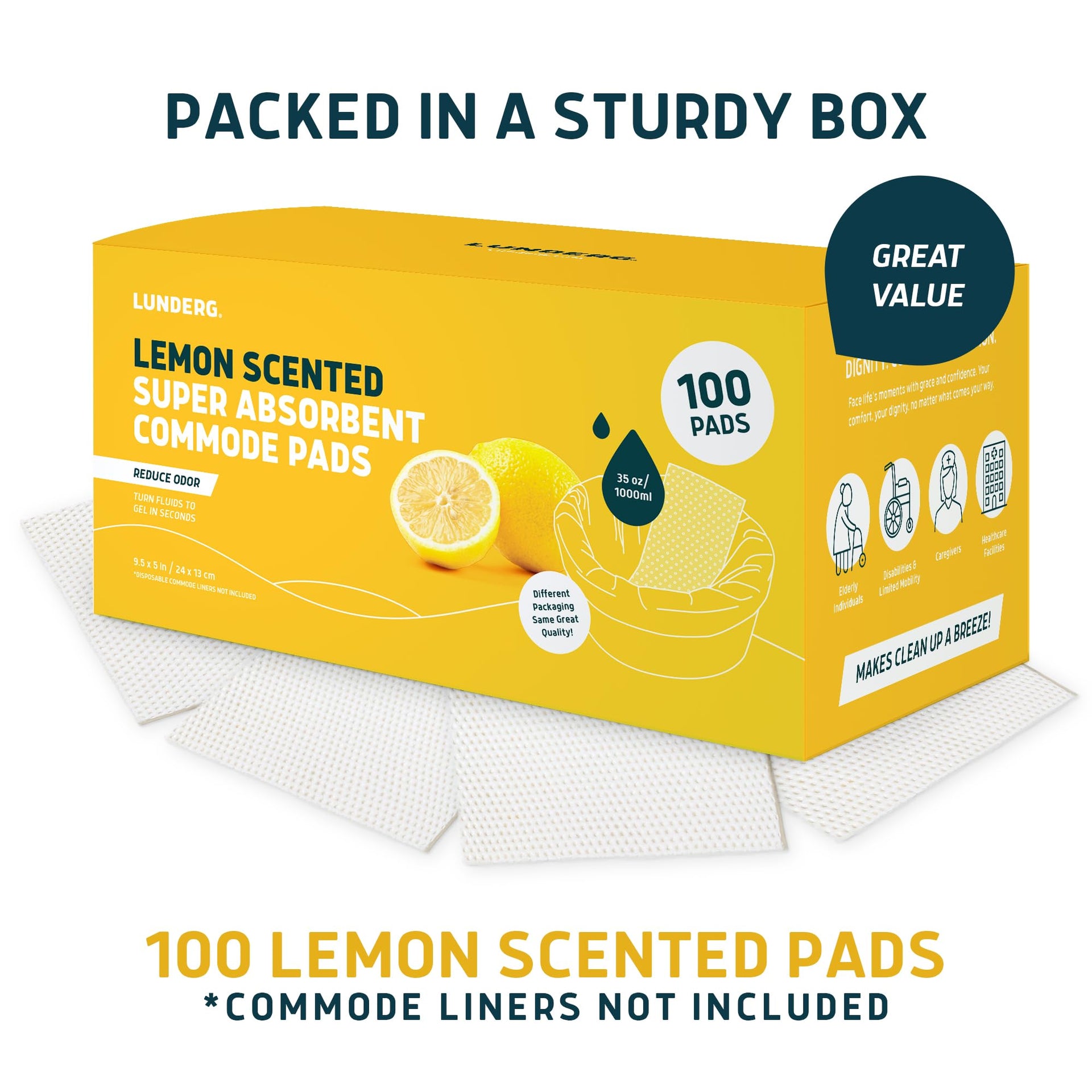 Lemon Scented Super Absorbent Commode Pads (100 Count)