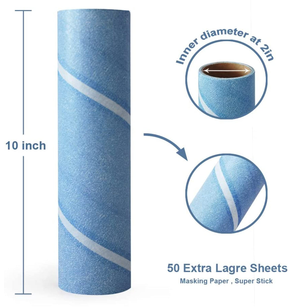 10 Inch Wide Lint Roller Refills (300 Count)