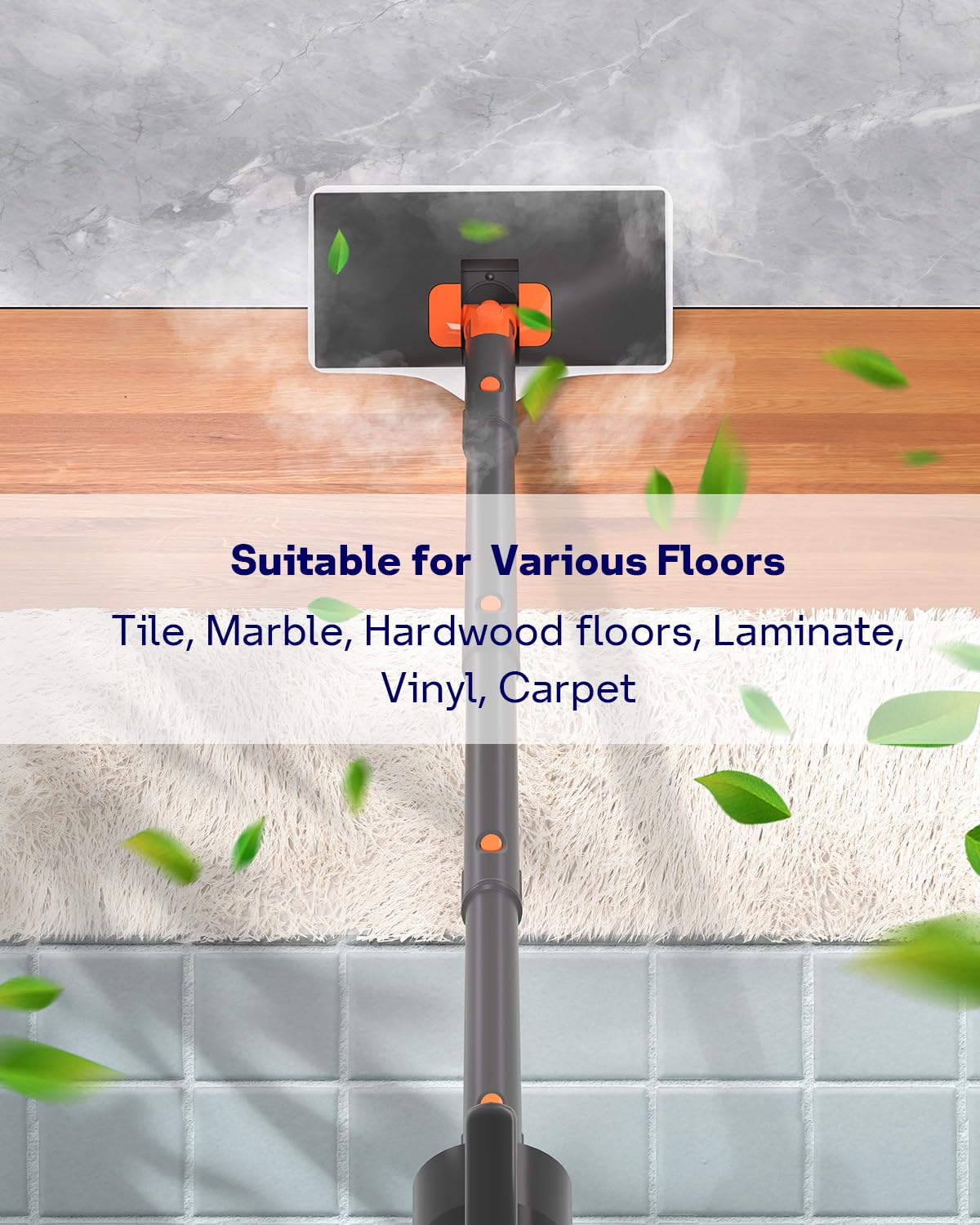 Steam Mop Cleaner with Detachable Handheld Steamer