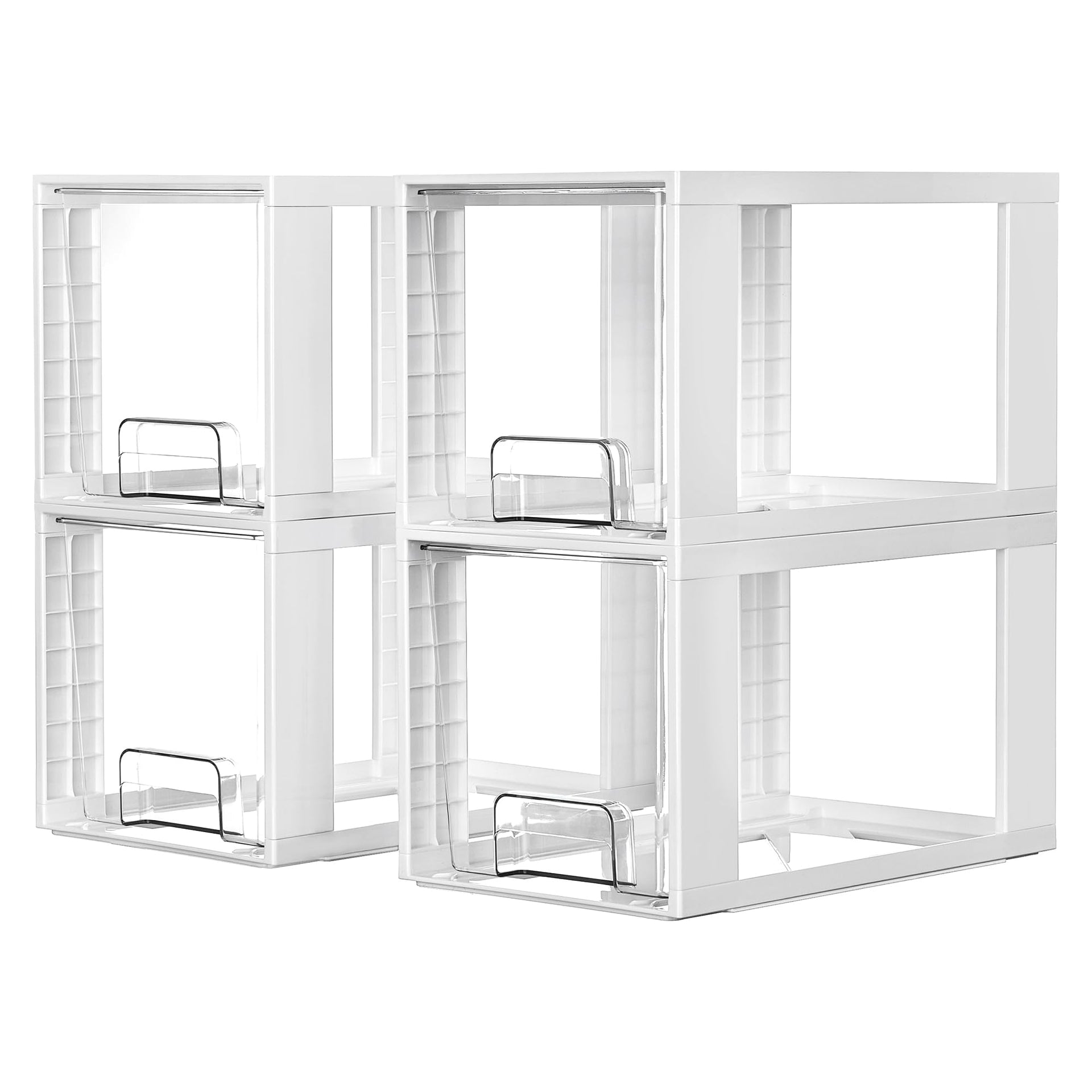 4 Pack Large Stackable Storage Drawers (4 Count)