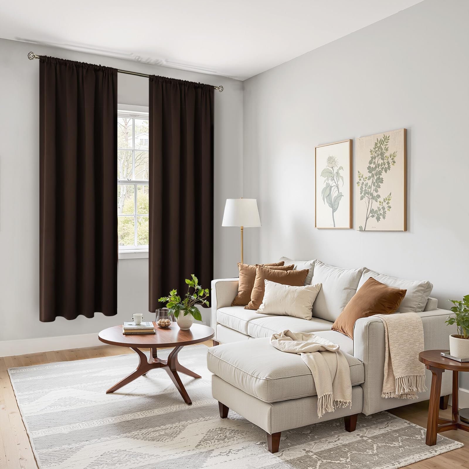 Rod Pocket Blackout Curtains for Bedroom (2 Count)