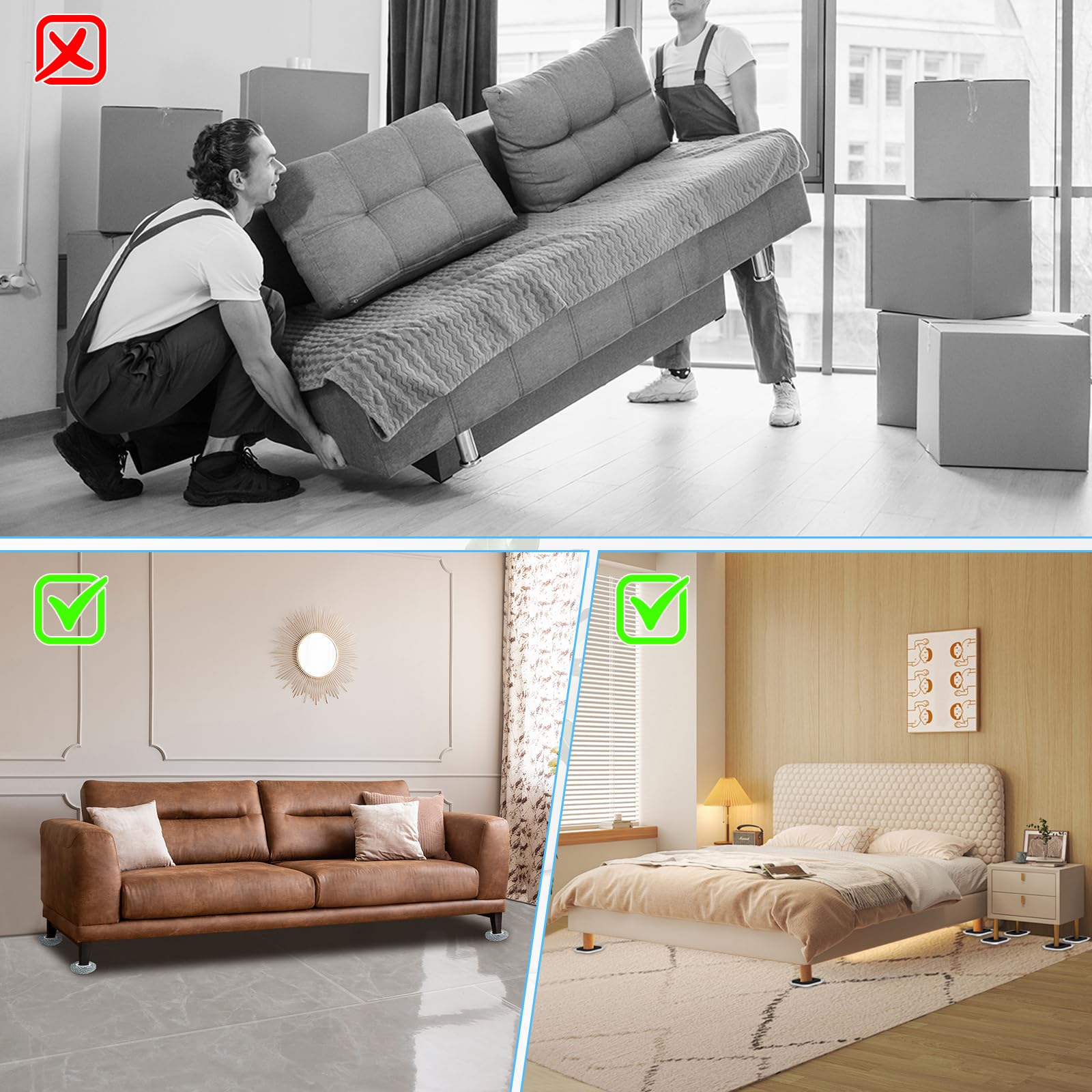 New Upgrade Furniture Sliders (12 Count)
