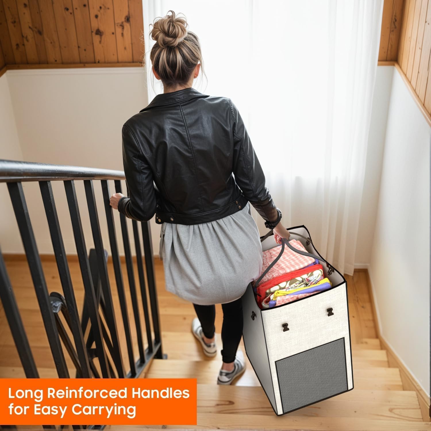 160L Laundry Hamper with Lid & Wheels