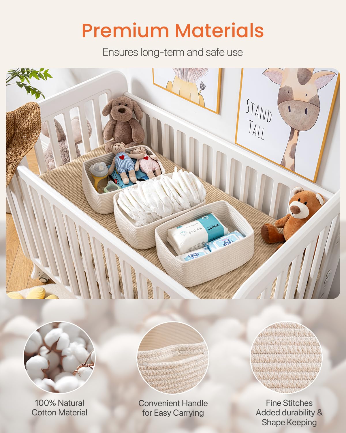 Small Woven Storage Basket for Organizing (3 Count)