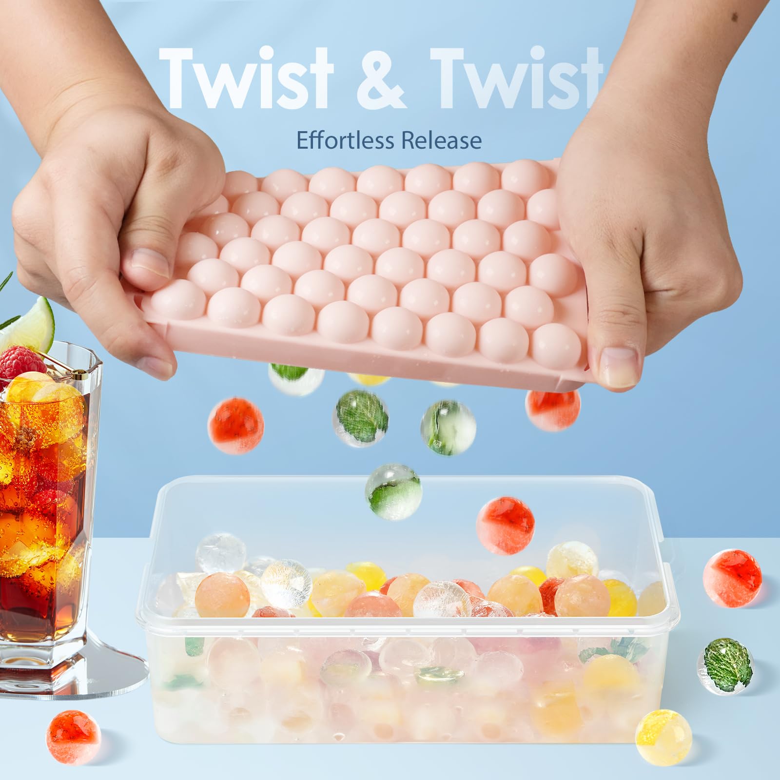 Ice Cube Tray with Lid and Bin (2 Count)