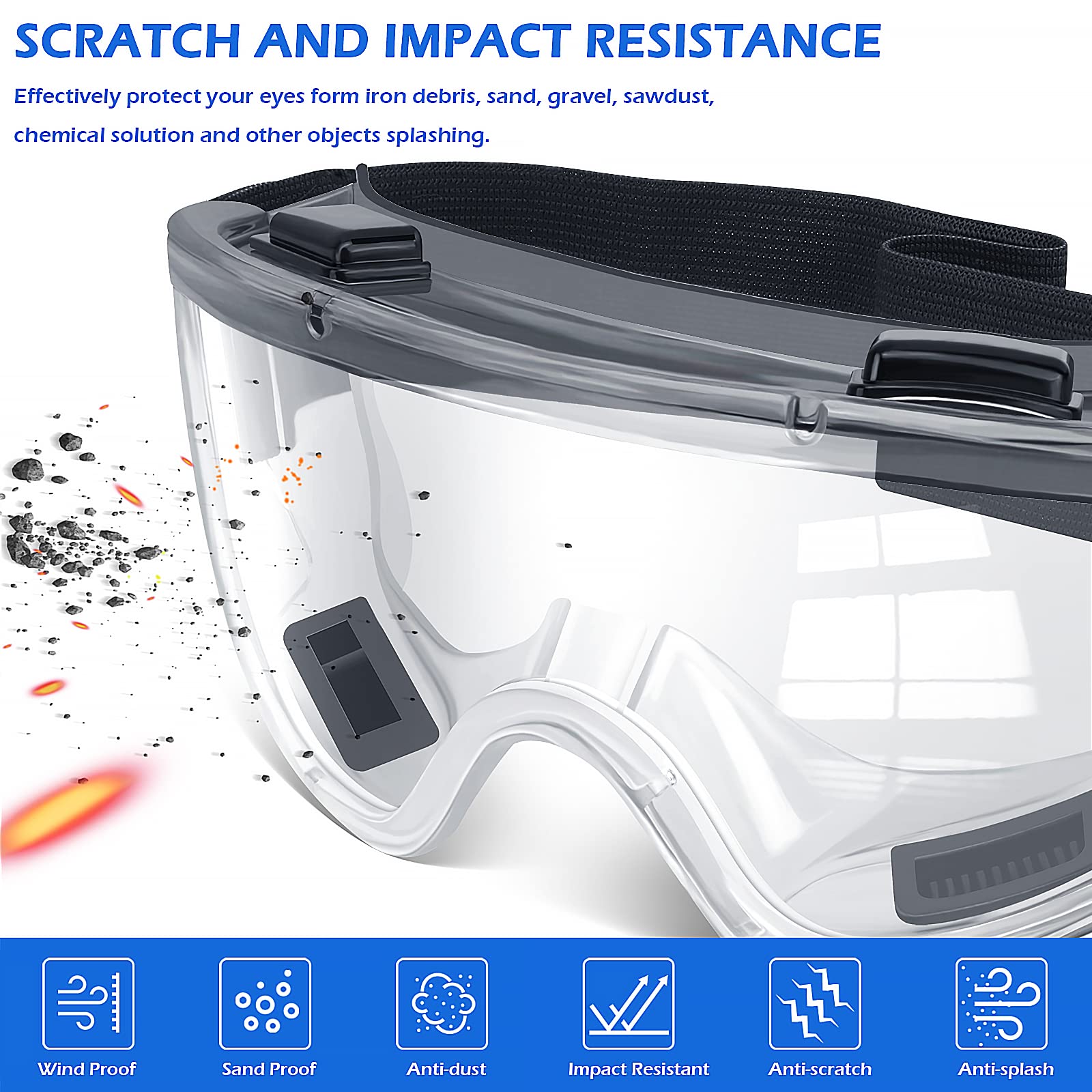 6 Pack Safety Goggles ANSI Z87.1 Glasses (6 Count)