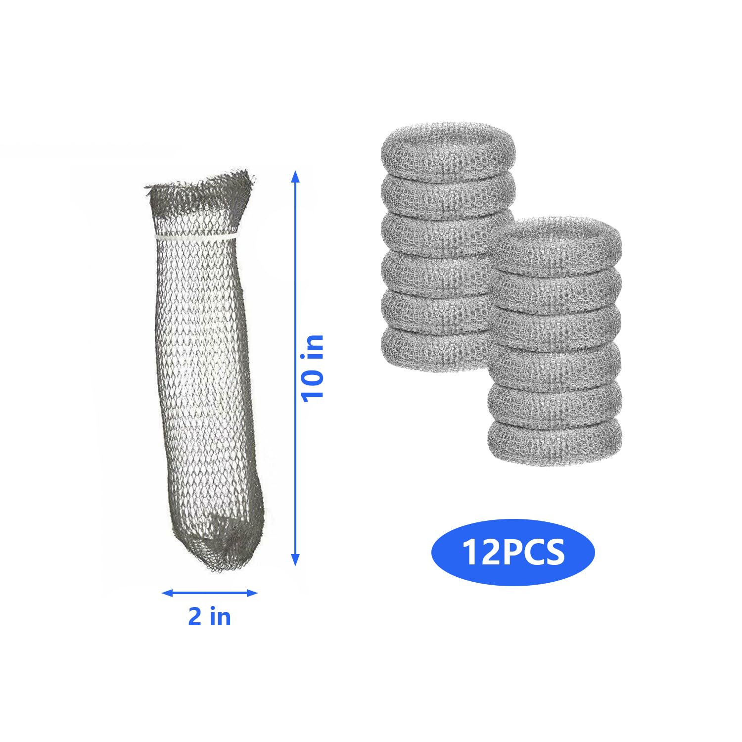 Stainless Steel Lint Traps for Washing Machine Drain Hose (12 Count)