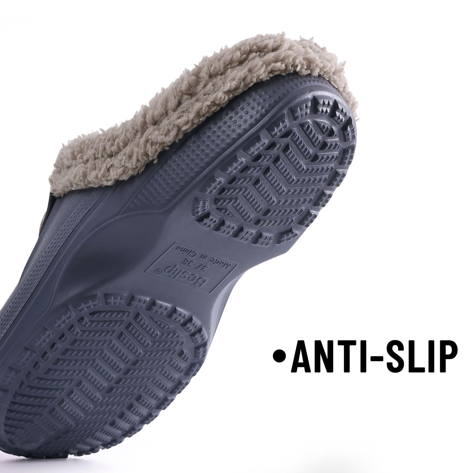 Fur Lined Clogs for Women & Men Fuzzy Slippers with Memory Foam