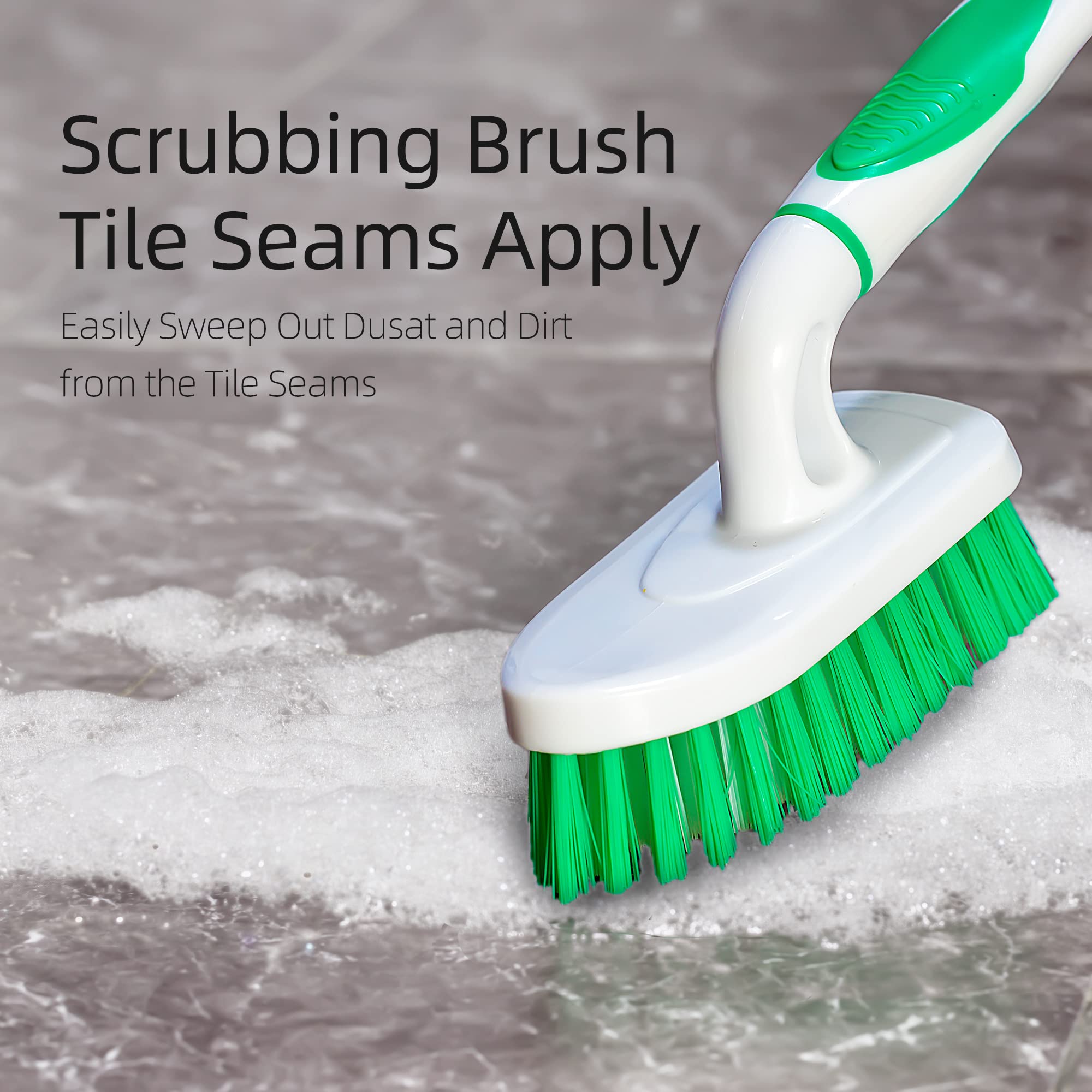 2 Pack Scrub Brush for Cleaning with Long Handle (2 Count)