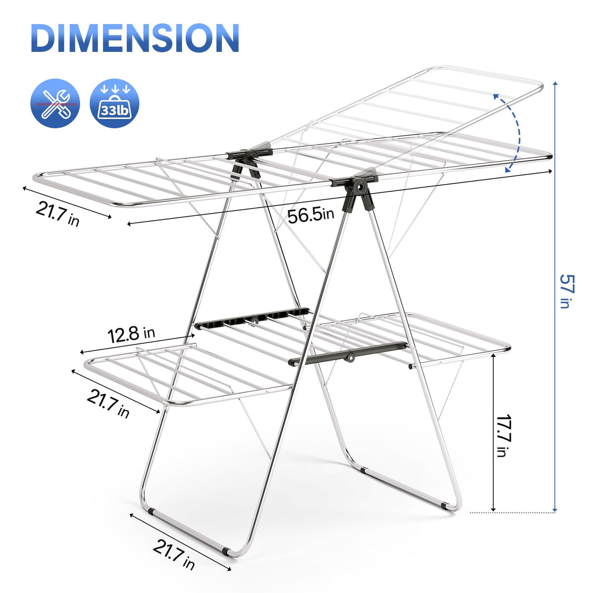 Large Stainless Steel Clothes Drying Rack