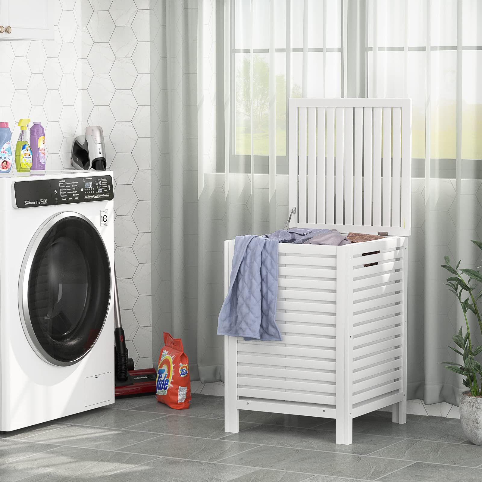Bamboo Laundry Hamper with Lid