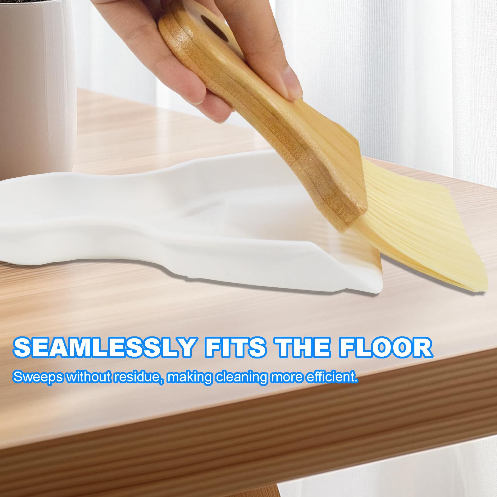 Mini Broom and Dustpan Set Portable Hand Broom with Bamboo Handle Small Crumb Sweeper for Home