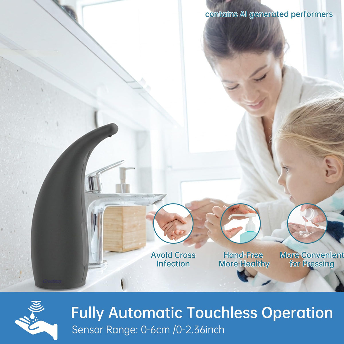 Automatic Soap Dispenser Touchless Rechargeable 10 oz