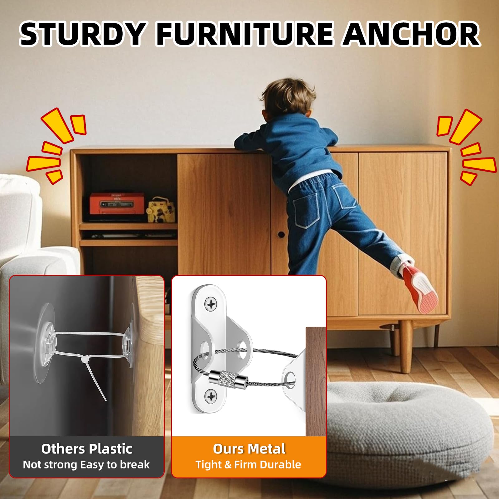 Furniture Anchors Hidden Metal Anti Tip Kit (10 Count)