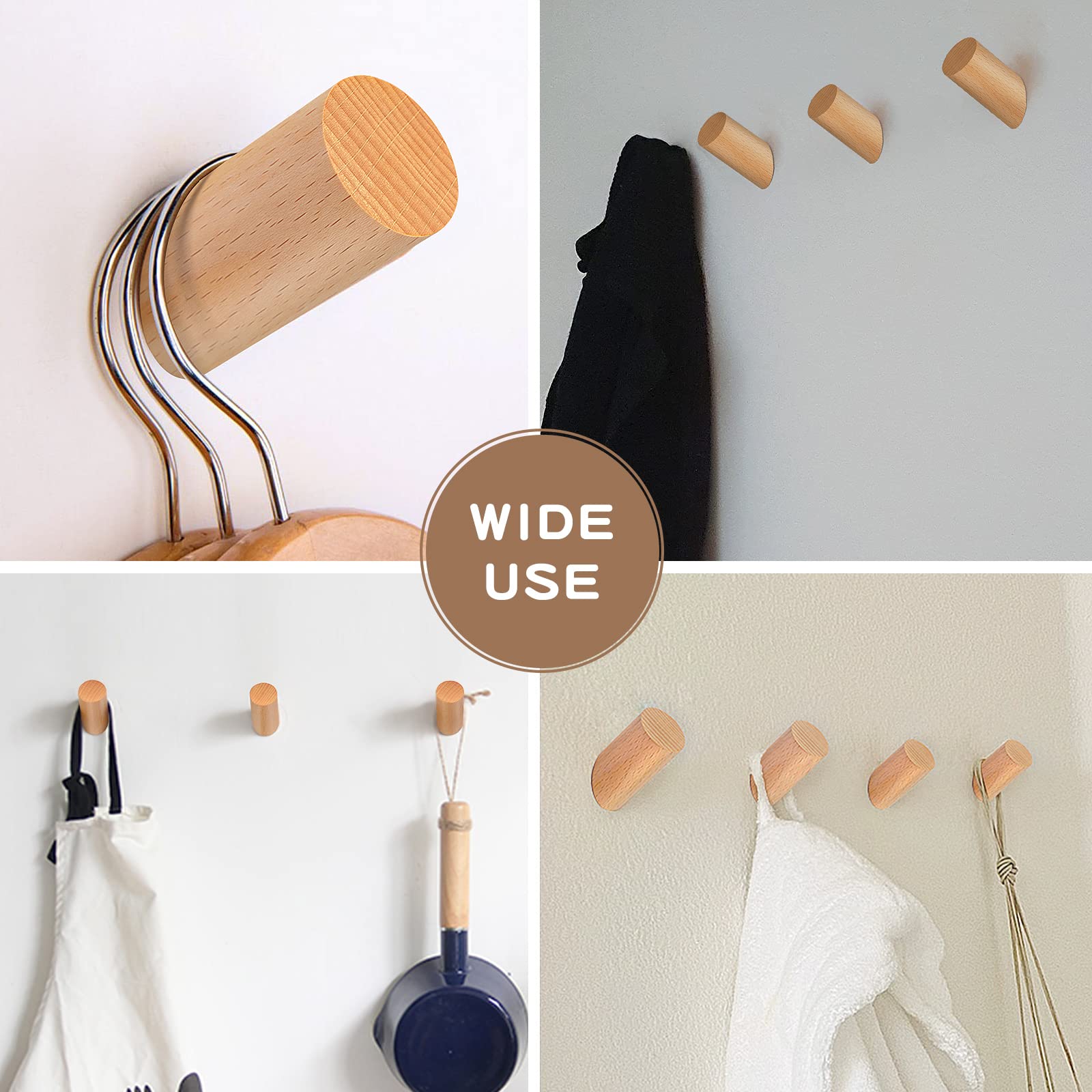 Wood Wall Hooks (3 Count)