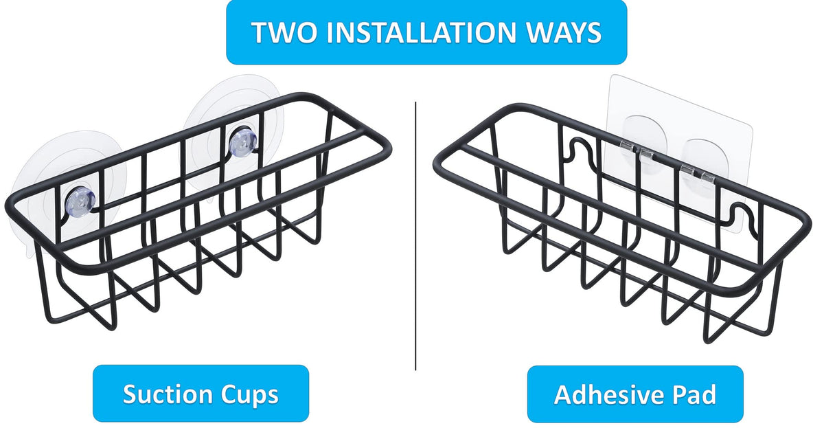Sink Caddy Sponge Holder for Kitchen Sink Dish Cloth Hanger 2 Suspension Options