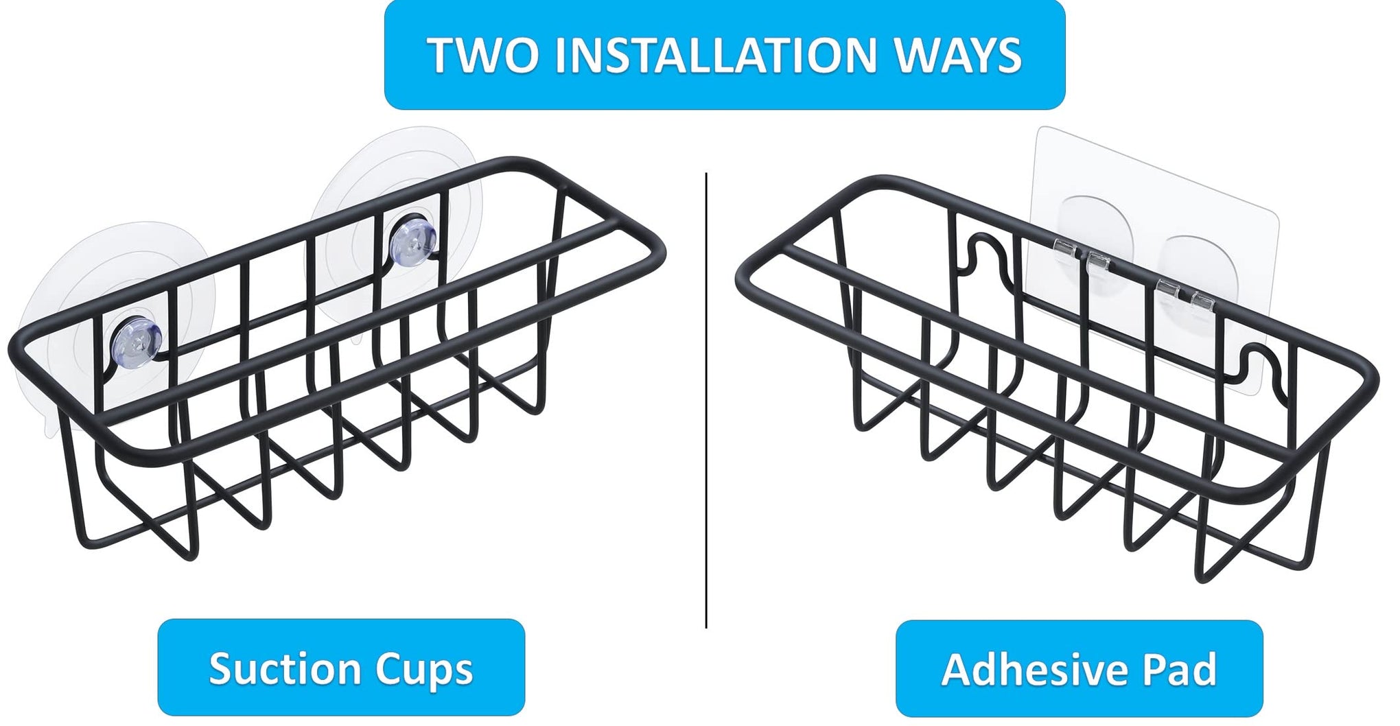 Sink Caddy Sponge Holder for Kitchen Sink Dish Cloth Hanger 2 Suspension Options