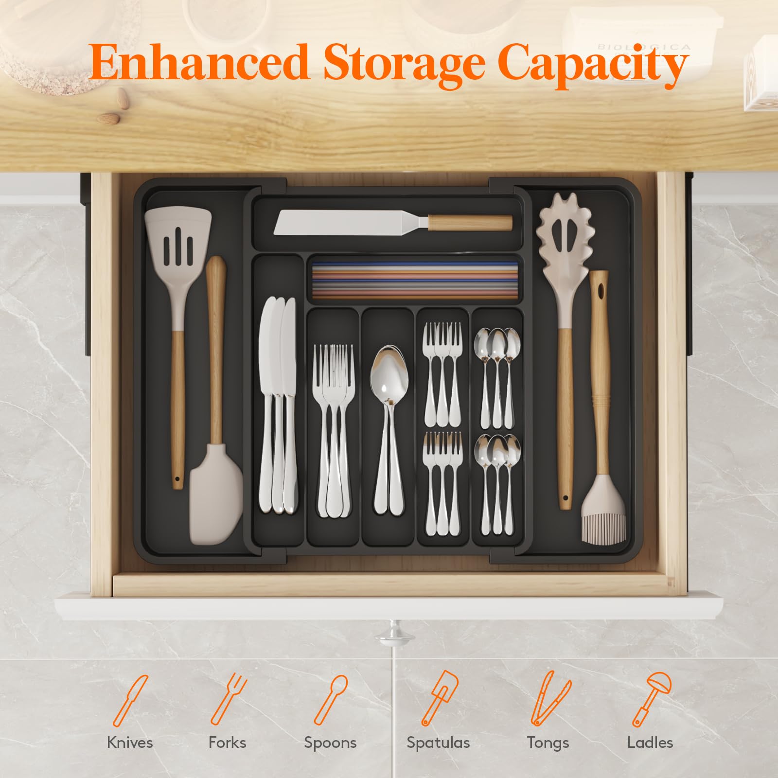 Utensil Organizer for Kitchen Drawer