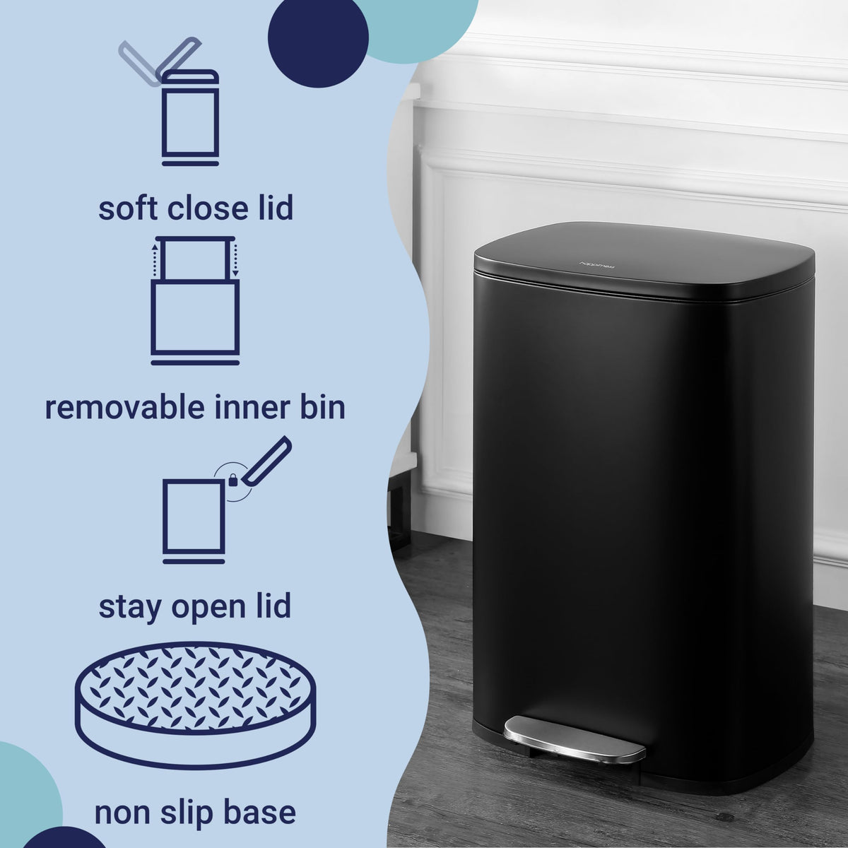 Connor 2 Piece Stainless Steel Trash Can