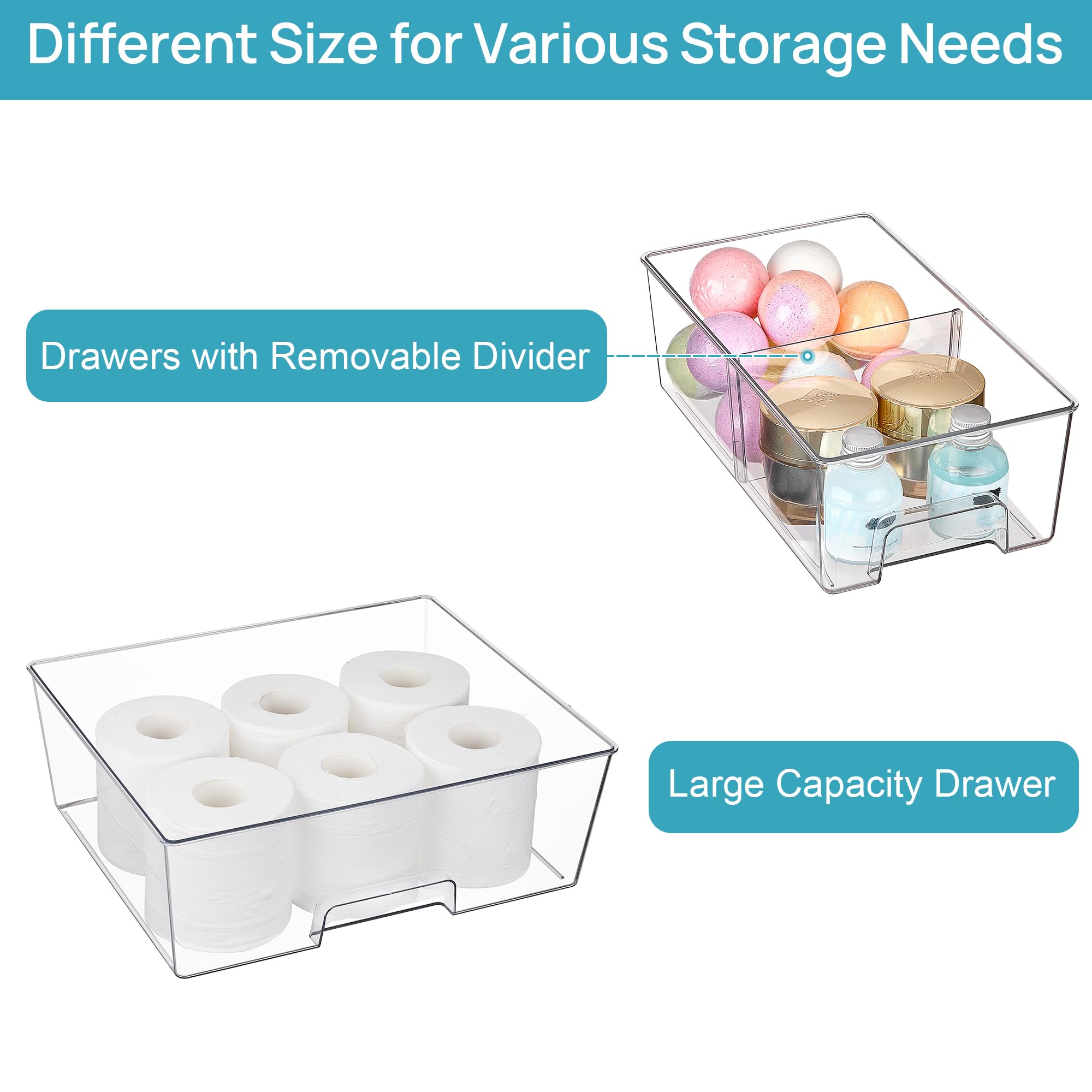 Clear Stackable Storage Drawers (3 Count)