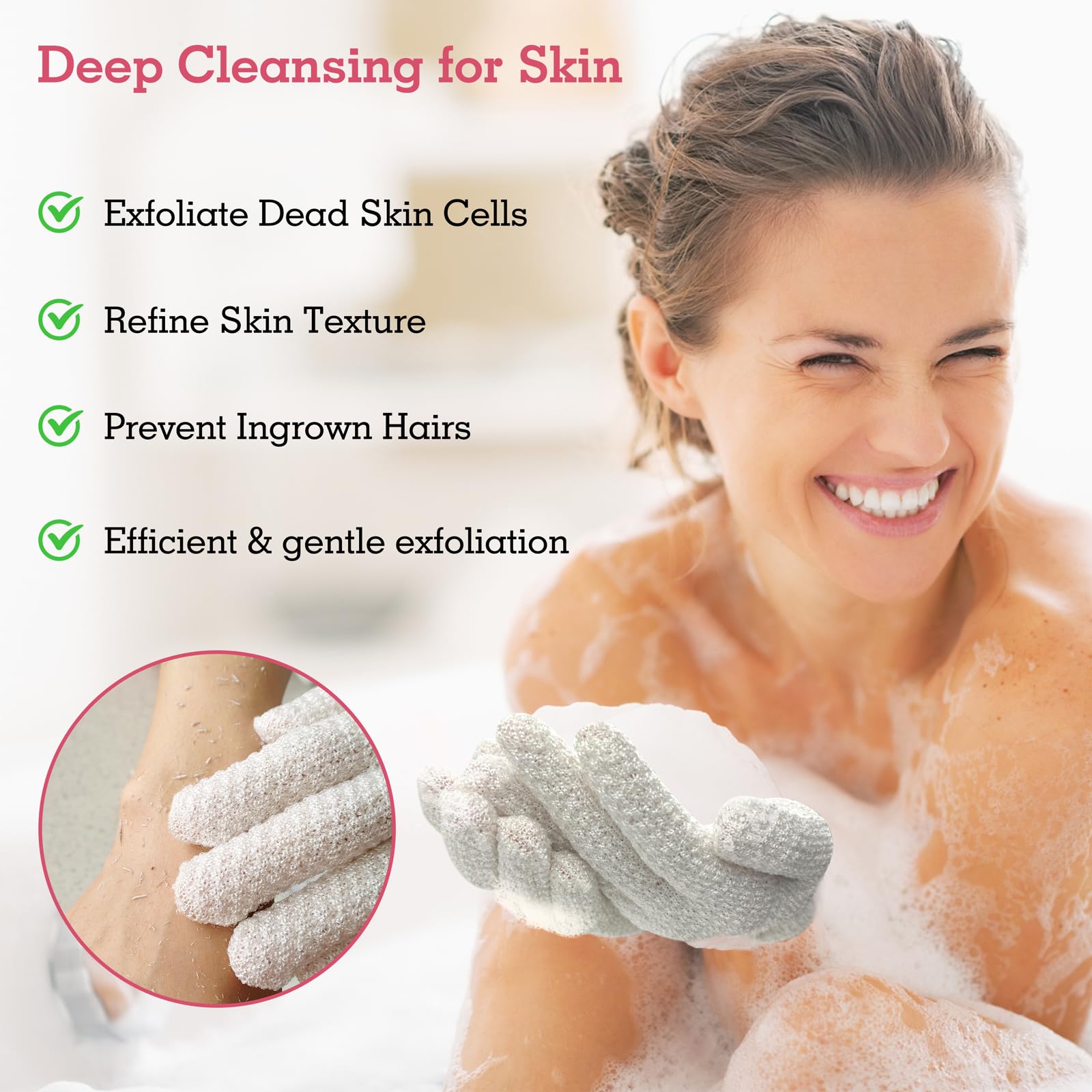 Exfoliating Glove for Shower Bath (3 Count)