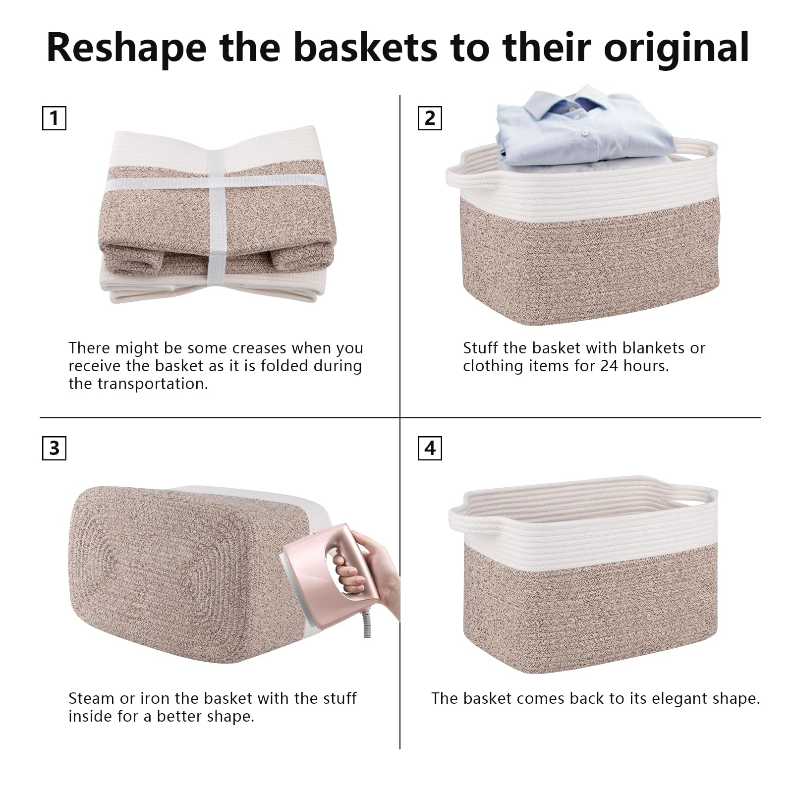 3 Pack Storage Baskets for Organizing